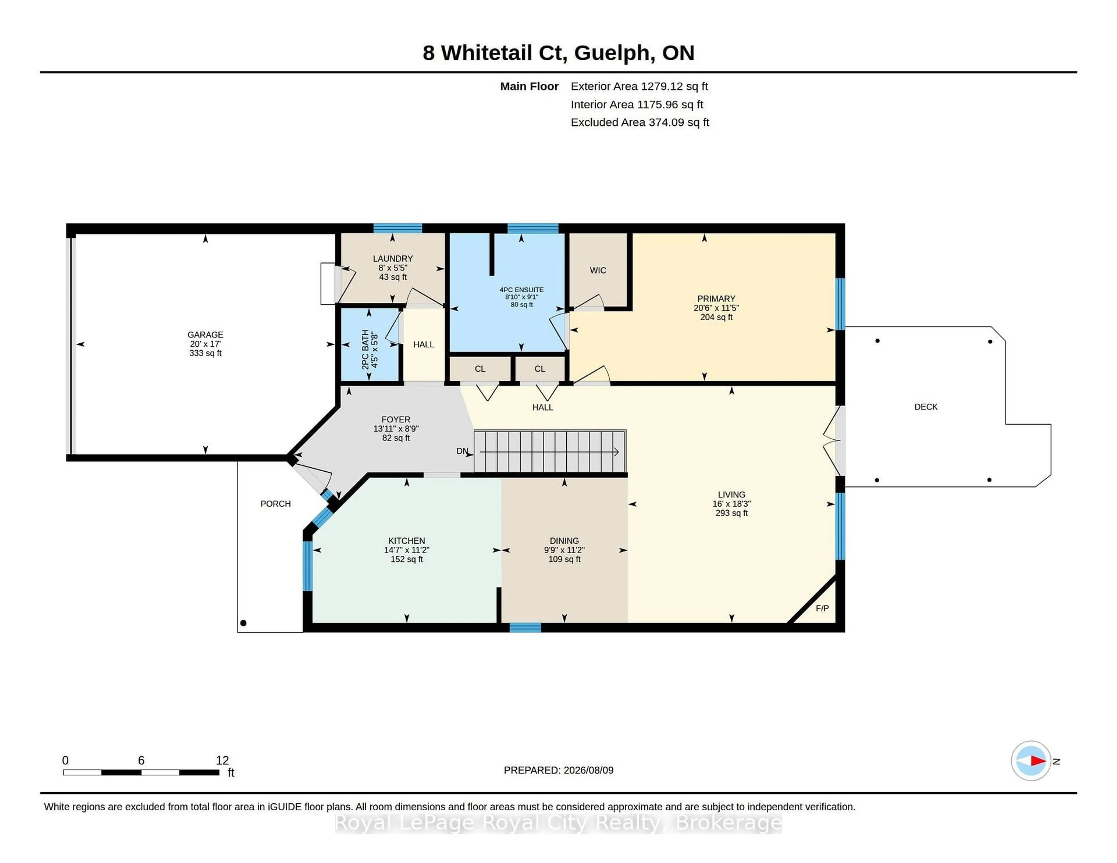 Floor plan for 8 Whitetail Crt, Guelph Ontario N1L 1H6