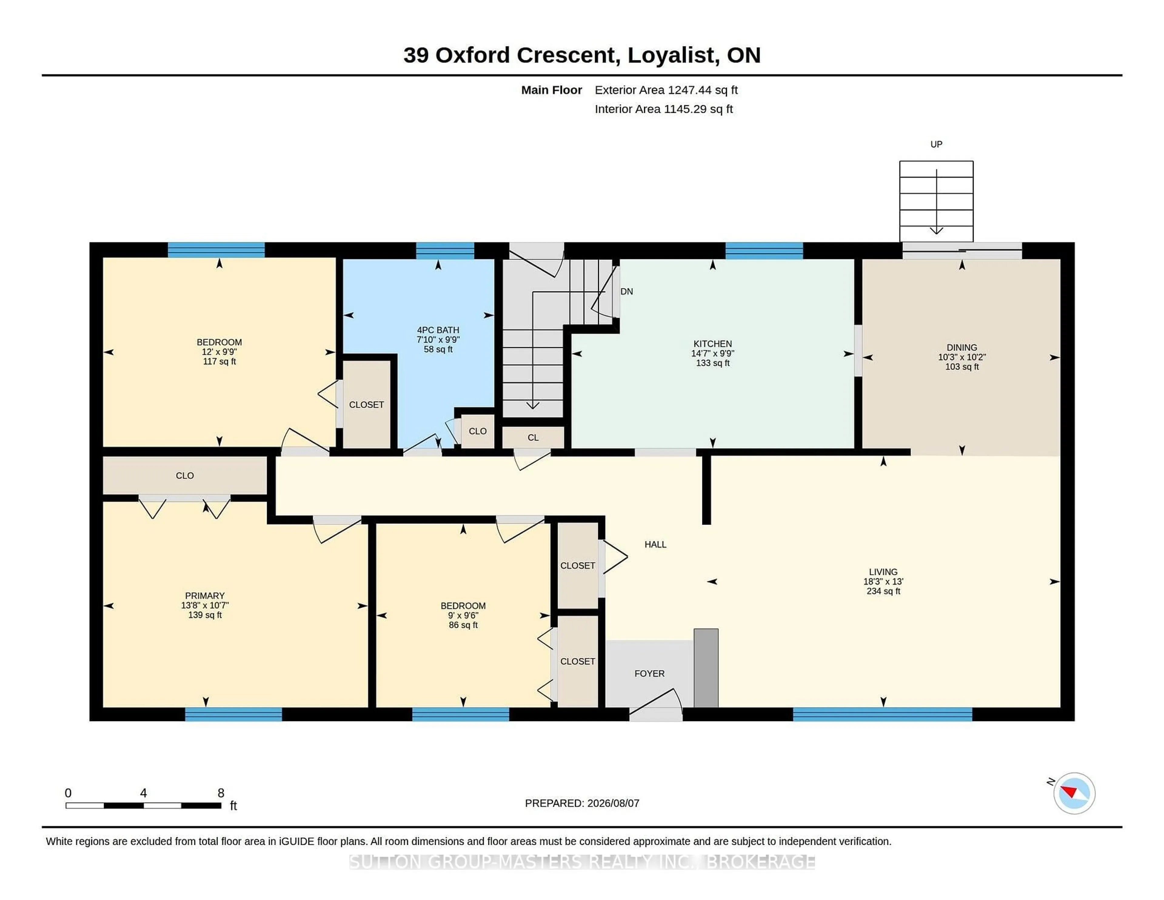 Floor plan for 39 Oxford Cres, Loyalist Ontario K7N 1R1
