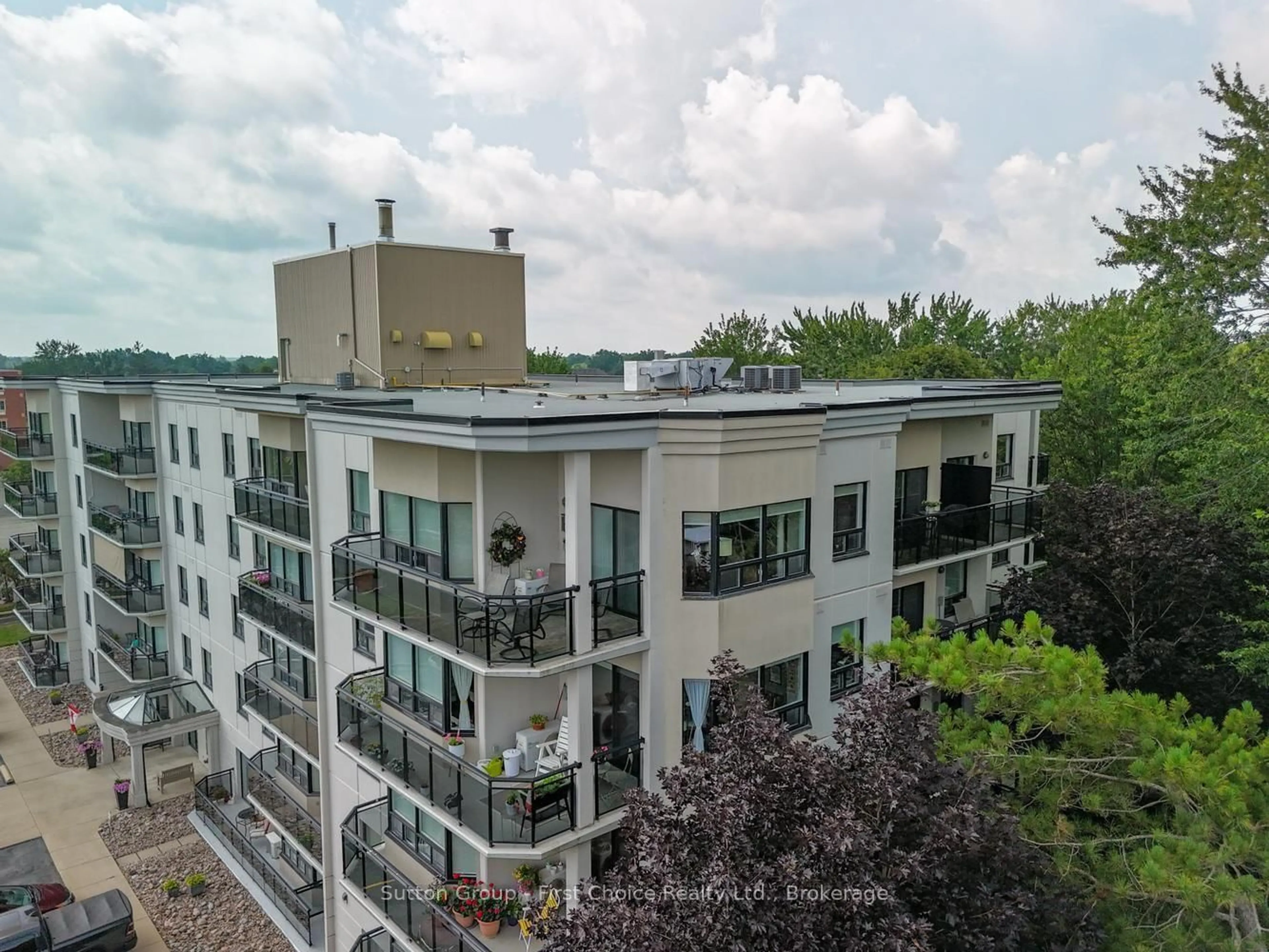 A pic from outside/outdoor area/front of a property/back of a property/a pic from drone, city buildings view from balcony for 160 Romeo St #505, Stratford Ontario N5A 4S9