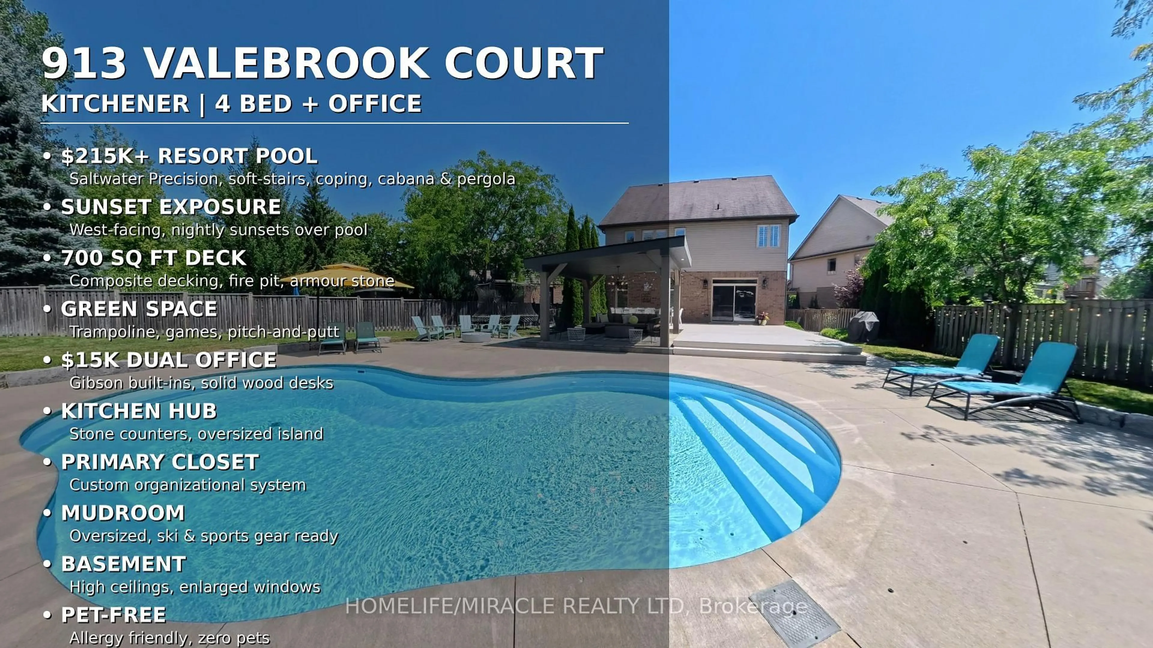Pool for 913 Valebrook Crt, Kitchener Ontario N2A 0E5