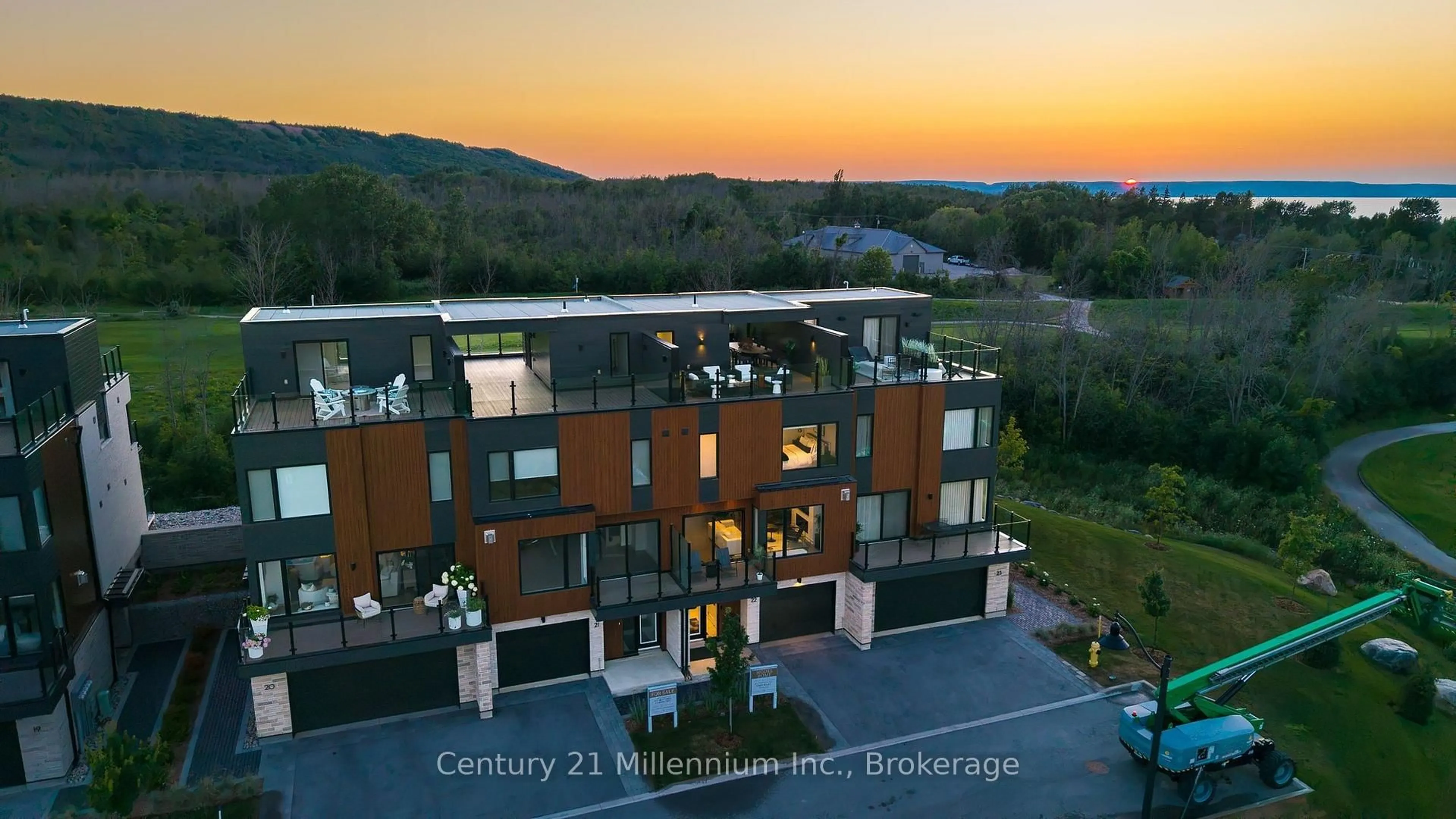 A pic from outside/outdoor area/front of a property/back of a property/a pic from drone, mountain view for 117 Sladden Crt ## 22, Blue Mountains Ontario N0H 2P0
