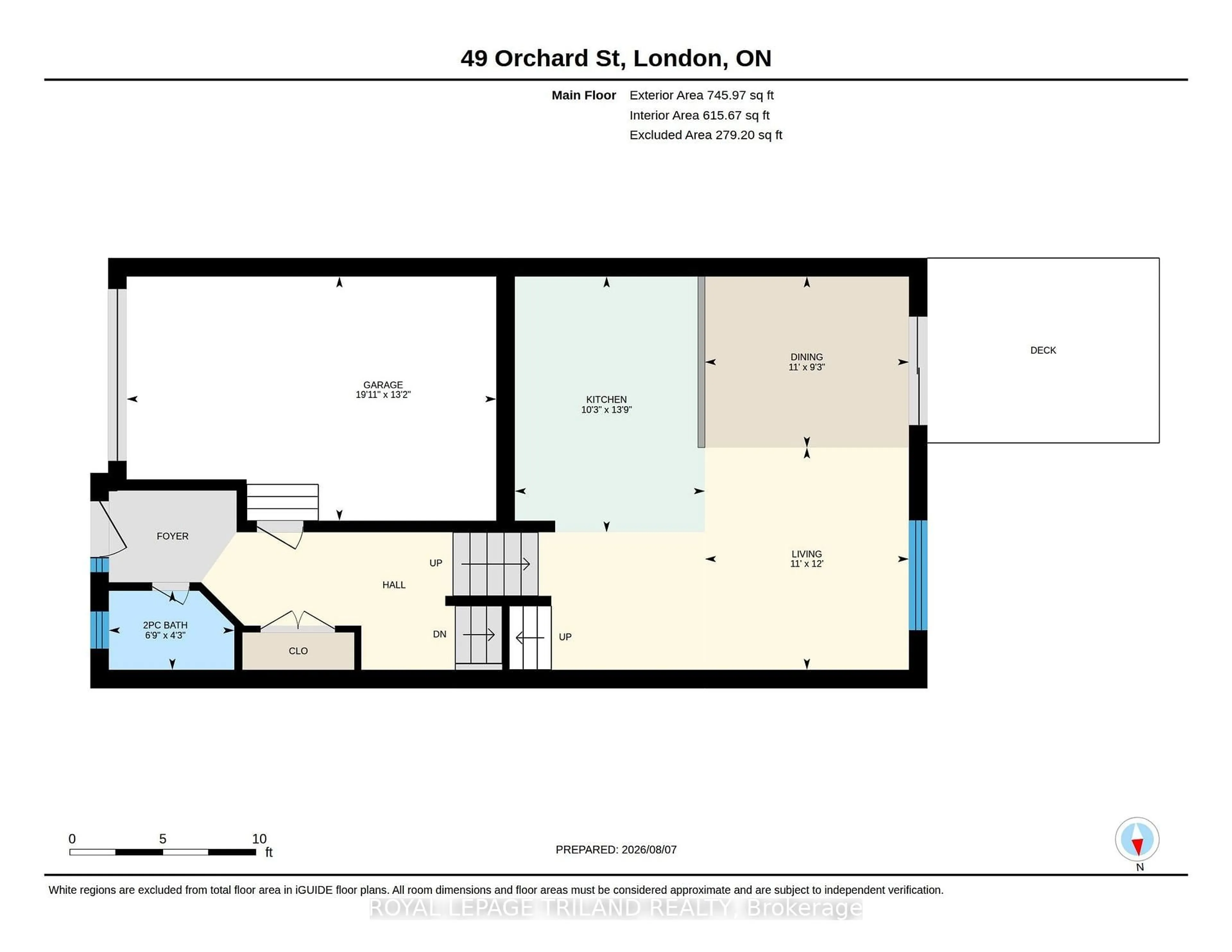Floor plan for 49 Orchard St, London South Ontario N6J 2R4