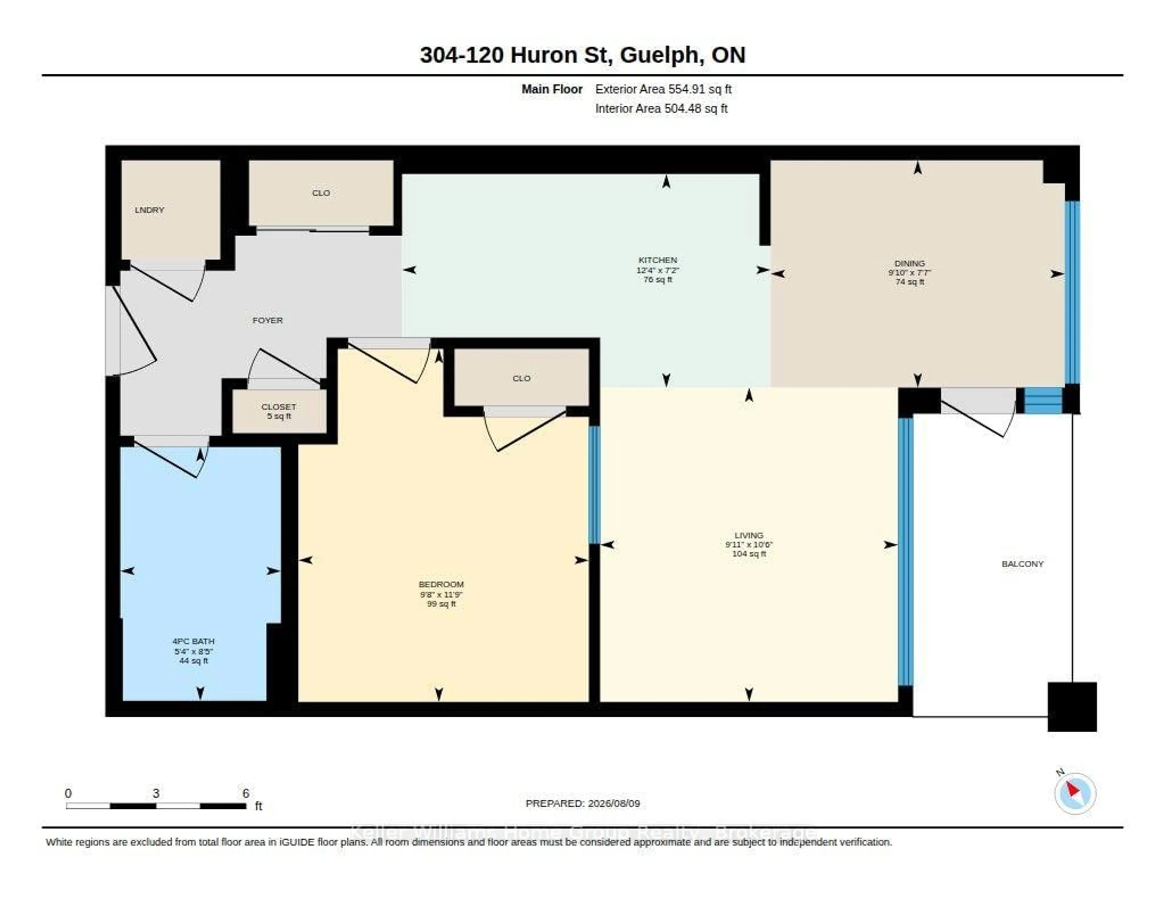 Floor plan for 120 Huron St #304, Guelph Ontario N1E 5L7