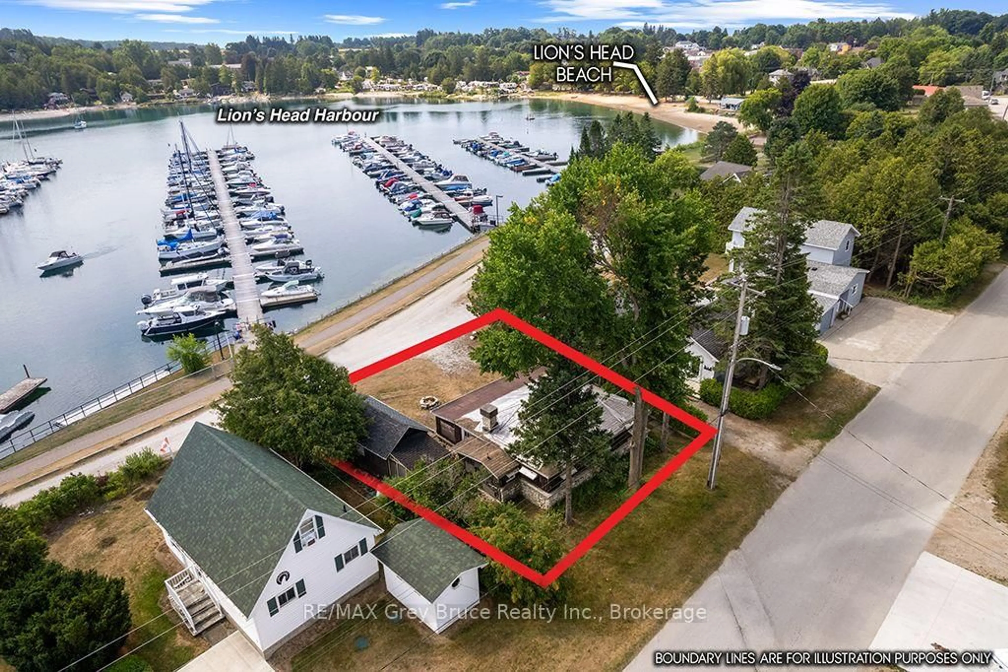 A pic from outside/outdoor area/front of a property/back of a property/a pic from drone, water/lake/river/ocean view for 11 McNeil St, Northern Bruce Peninsula Ontario N0H 1W0