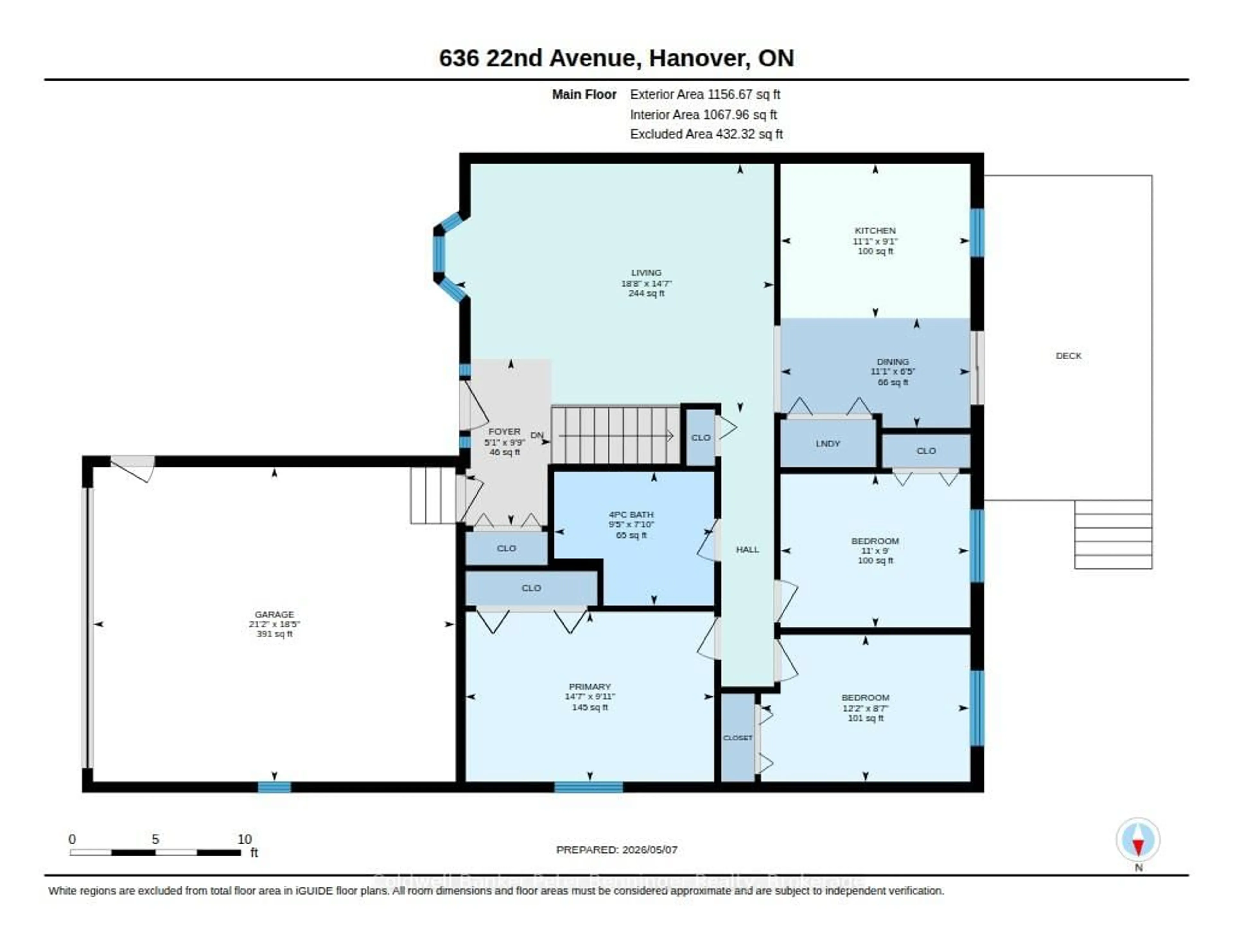 Floor plan for 636 22nd Ave, Hanover Ontario N4N 3W7