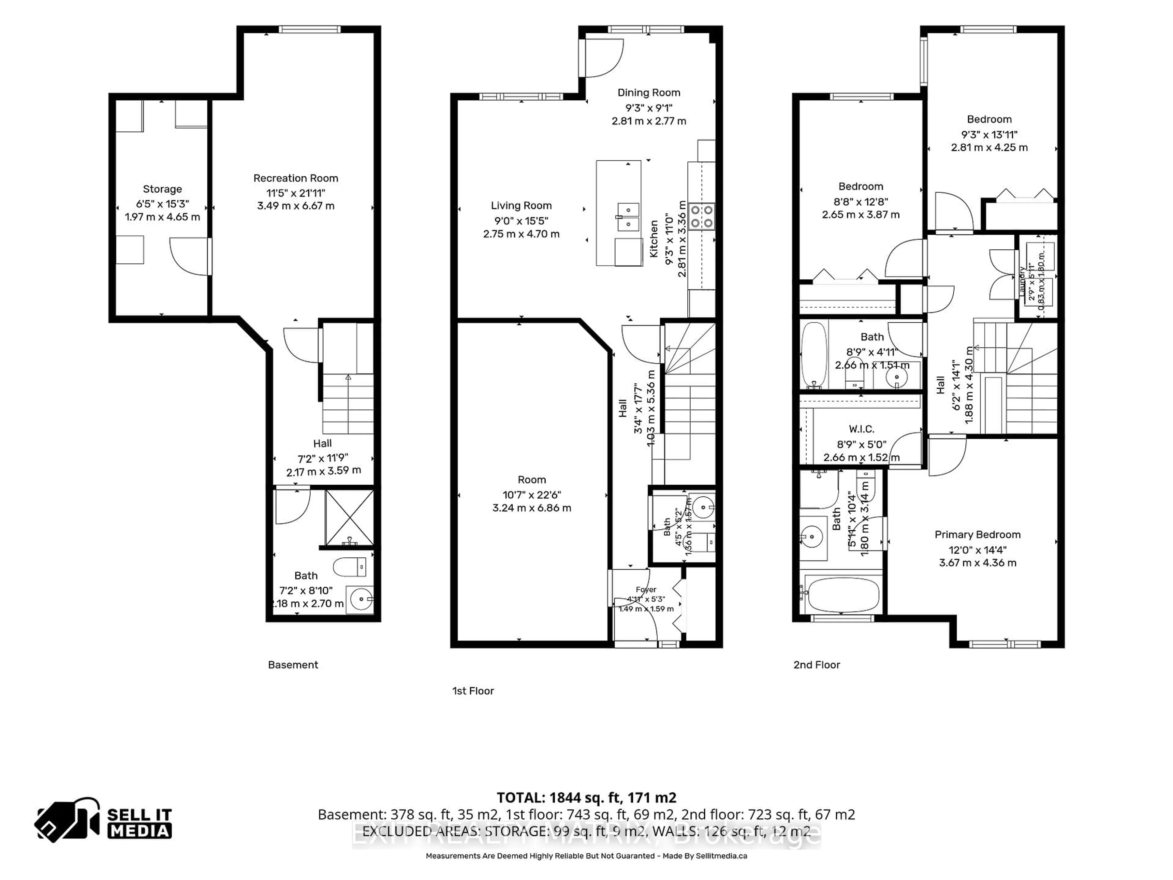 Floor plan for 552 Via Mattino Way, Nepean Ontario K2J 6B8