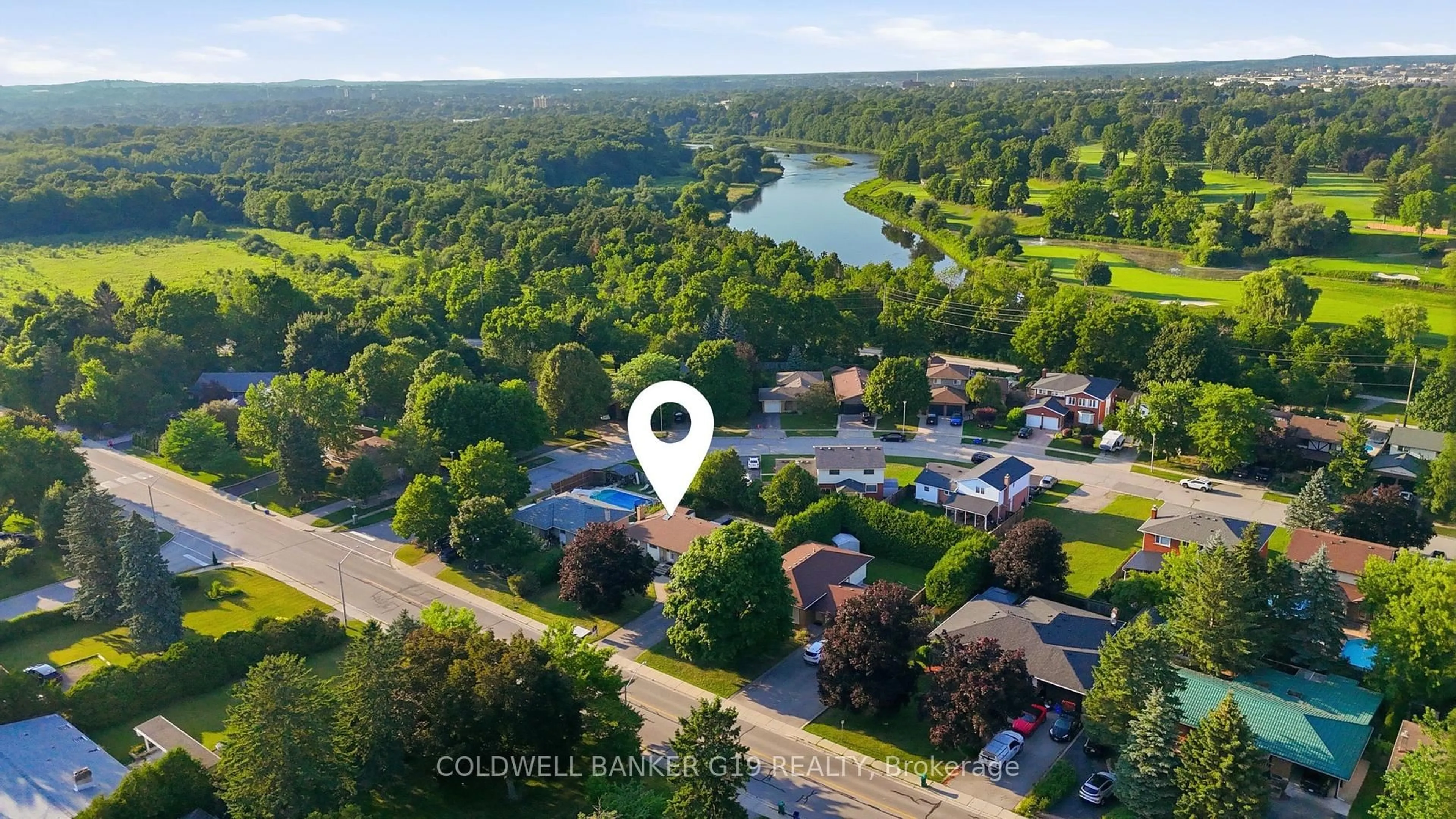 A pic from outside/outdoor area/front of a property/back of a property/a pic from drone, water/lake/river/ocean view for 360 Blair Rd, Cambridge Ontario N1S 2K2