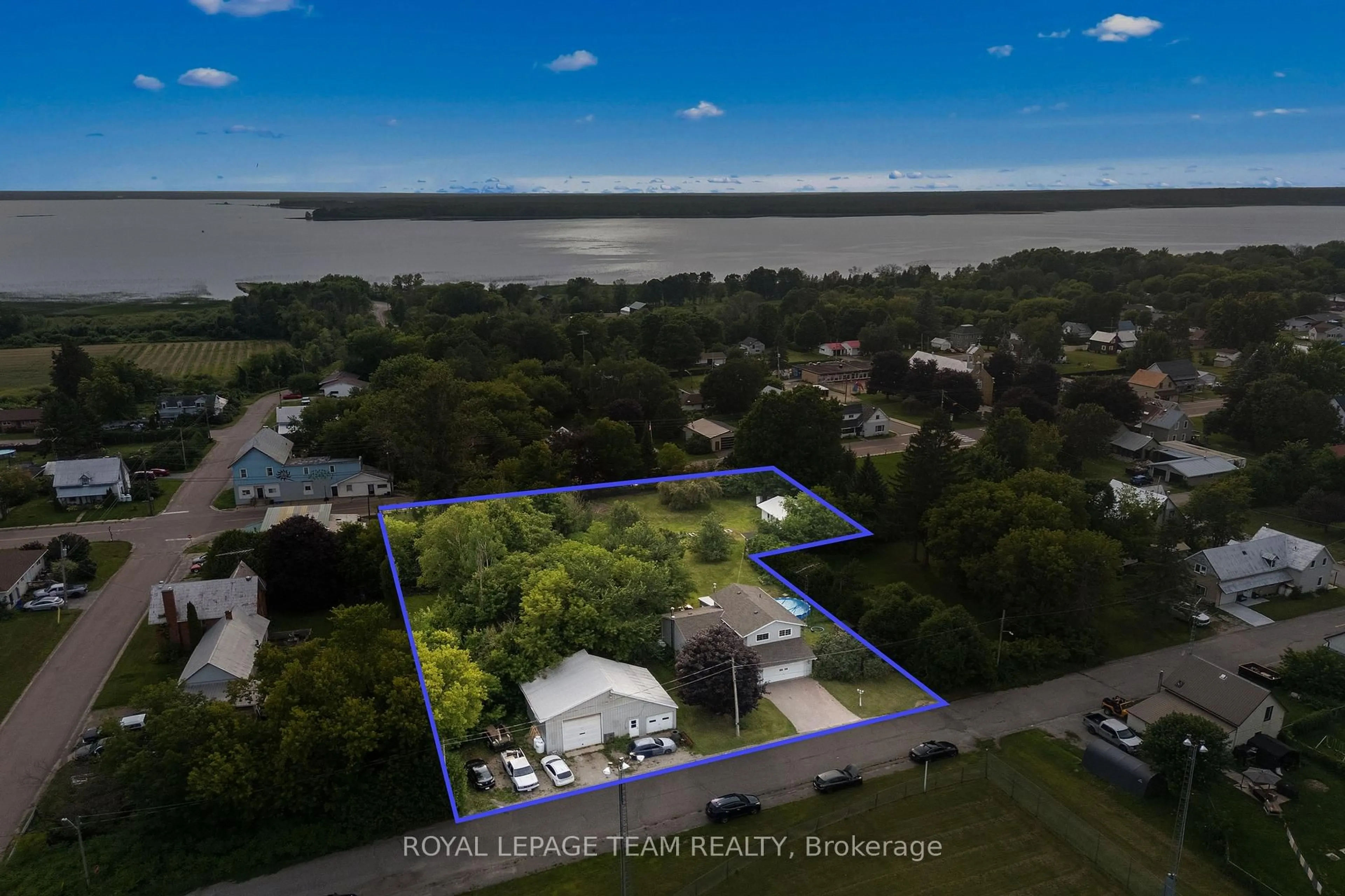 A pic from outside/outdoor area/front of a property/back of a property/a pic from drone, water/lake/river/ocean view for 1315 Jessie St, Westmeath Ontario K0J 2L0