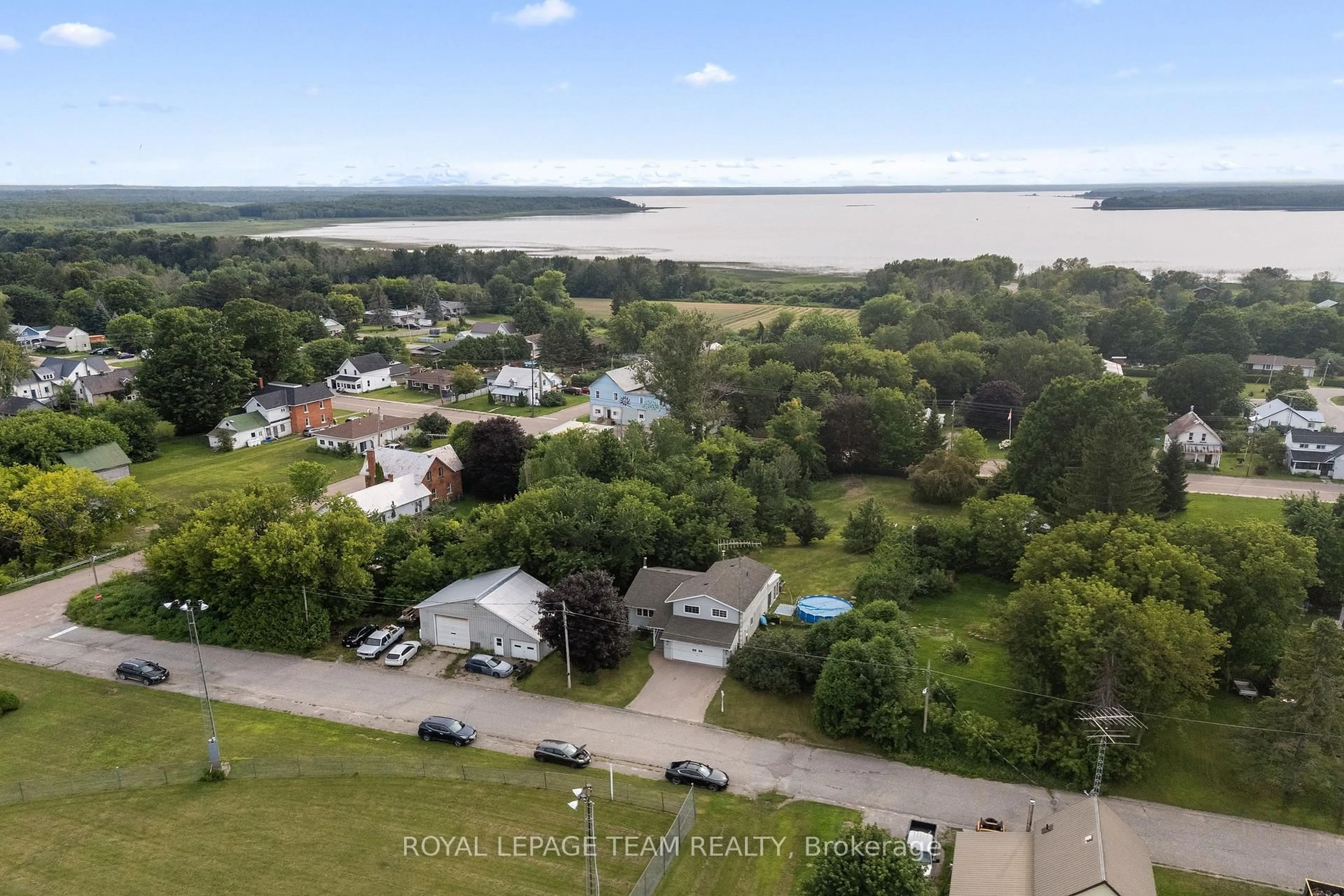 A pic from outside/outdoor area/front of a property/back of a property/a pic from drone, water/lake/river/ocean view for 1315 Jessie St, Westmeath Ontario K0J 2L0