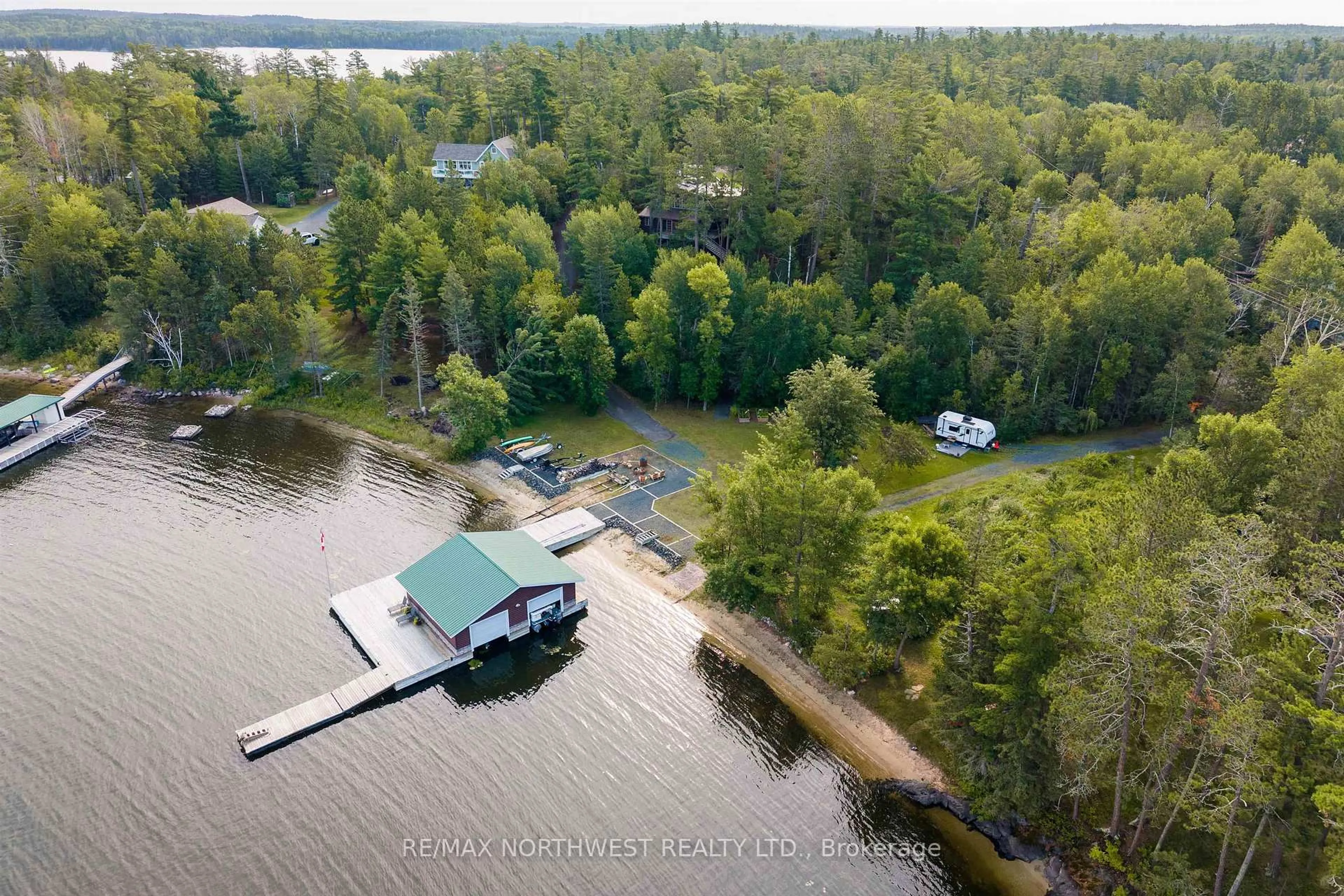 A pic from outside/outdoor area/front of a property/back of a property/a pic from drone, water/lake/river/ocean view for 3 Branch Rd 16A, Kenora Remote Area Ontario P0X 1H0