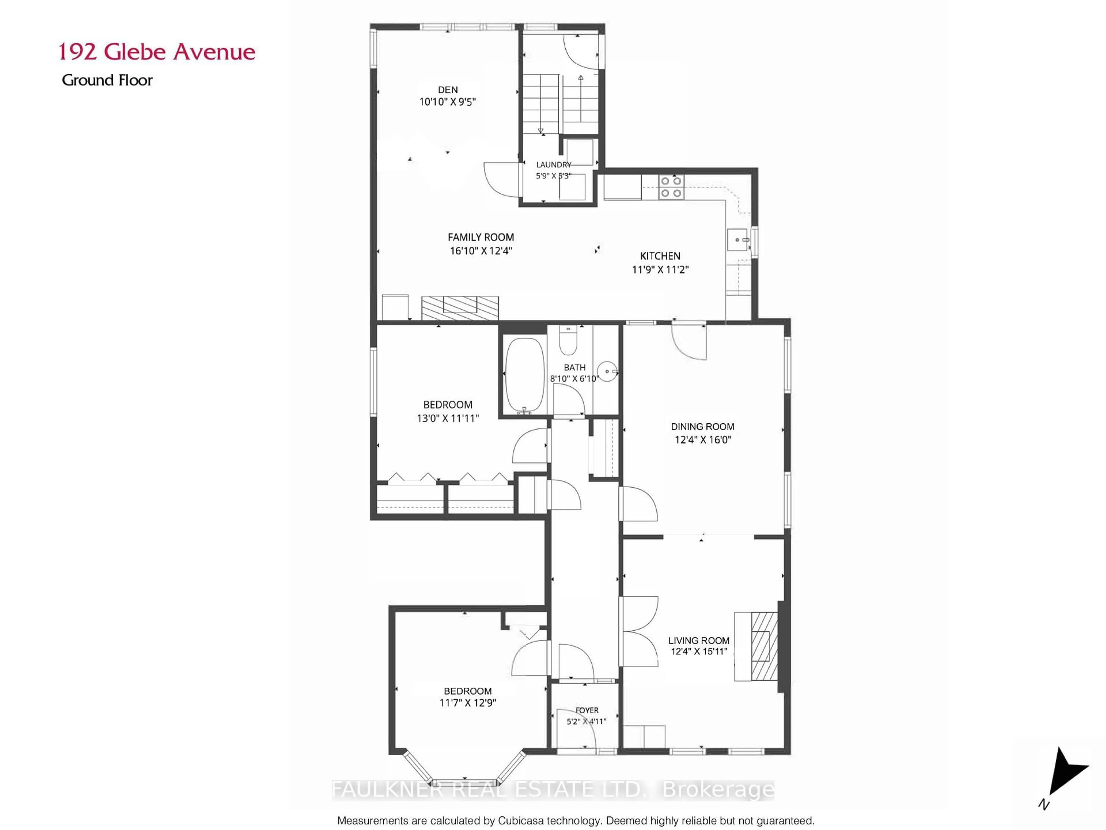 Floor plan for 192 Glebe Ave, Ottawa Ontario K1S 2C7