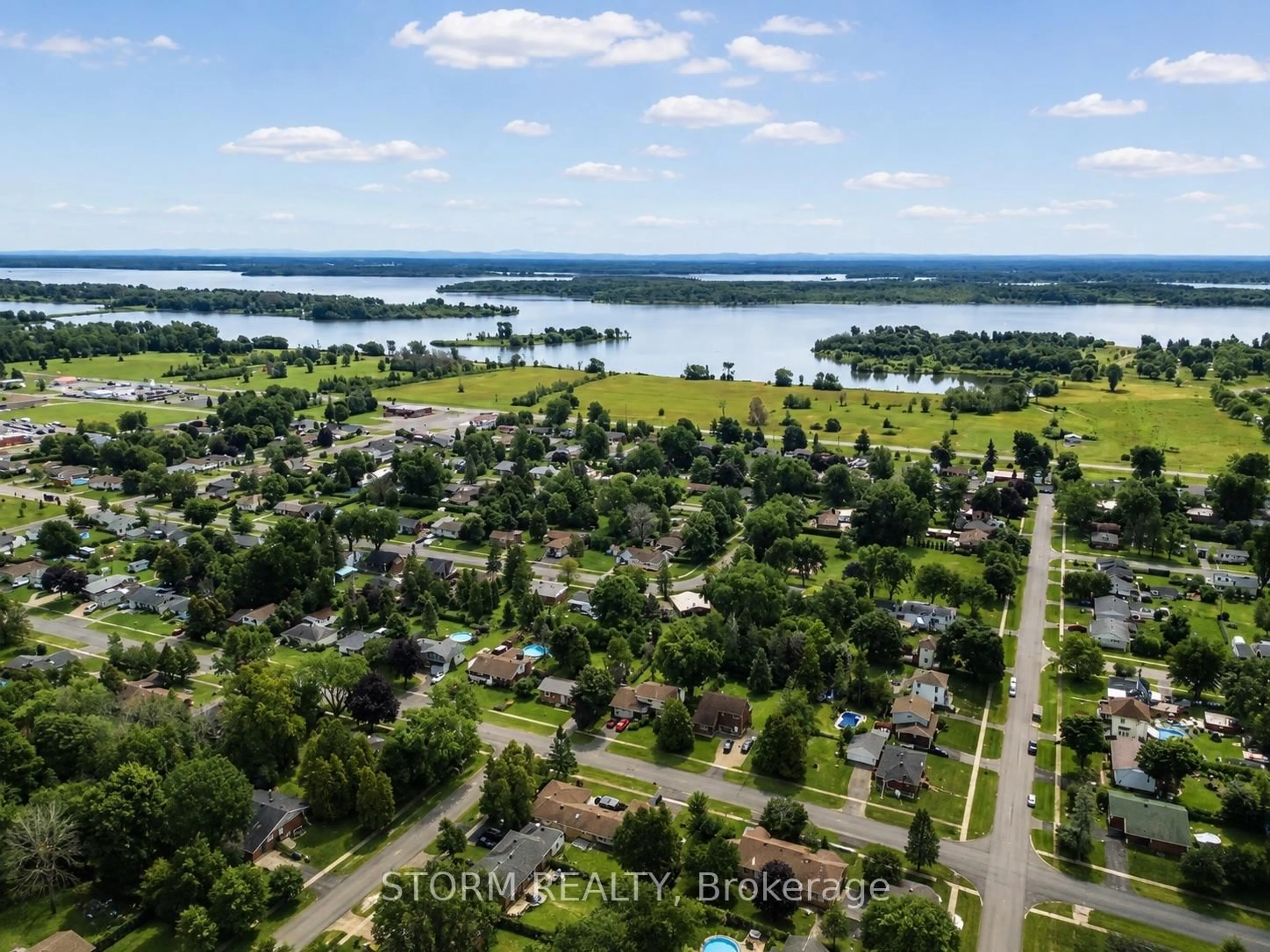 A pic from outside/outdoor area/front of a property/back of a property/a pic from drone, water/lake/river/ocean view for 40 Ault Dr, South Stormont Ontario K0C 1M0