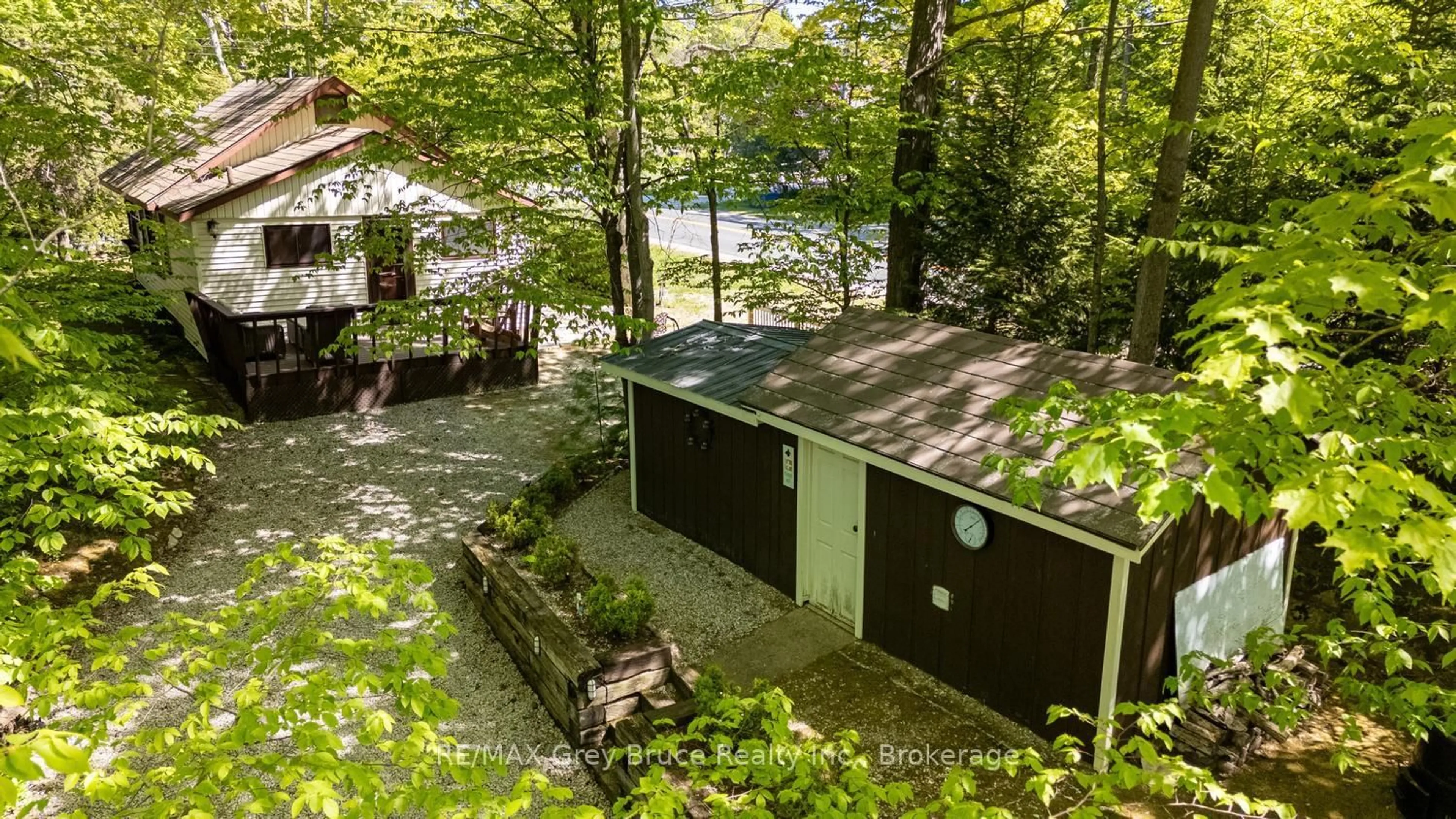 A pic from outside/outdoor area/front of a property/back of a property/a pic from drone, water/lake/river/ocean view for 112 Symon Ave, South Bruce Peninsula Ontario N0H 2T0