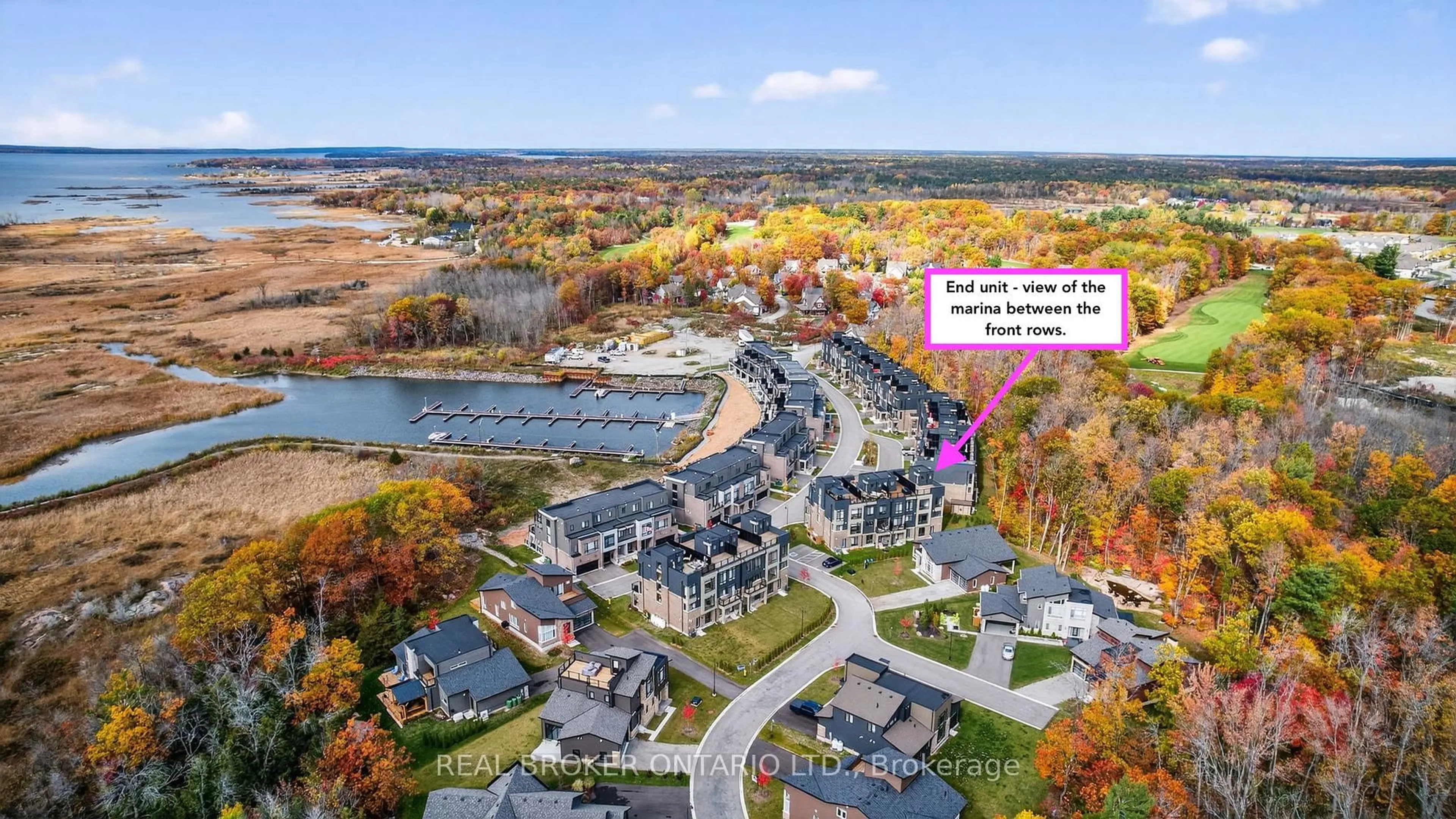 A pic from outside/outdoor area/front of a property/back of a property/a pic from drone, water/lake/river/ocean view for 111 Marina Village Dr, Georgian Bay Ontario L0K 1S0