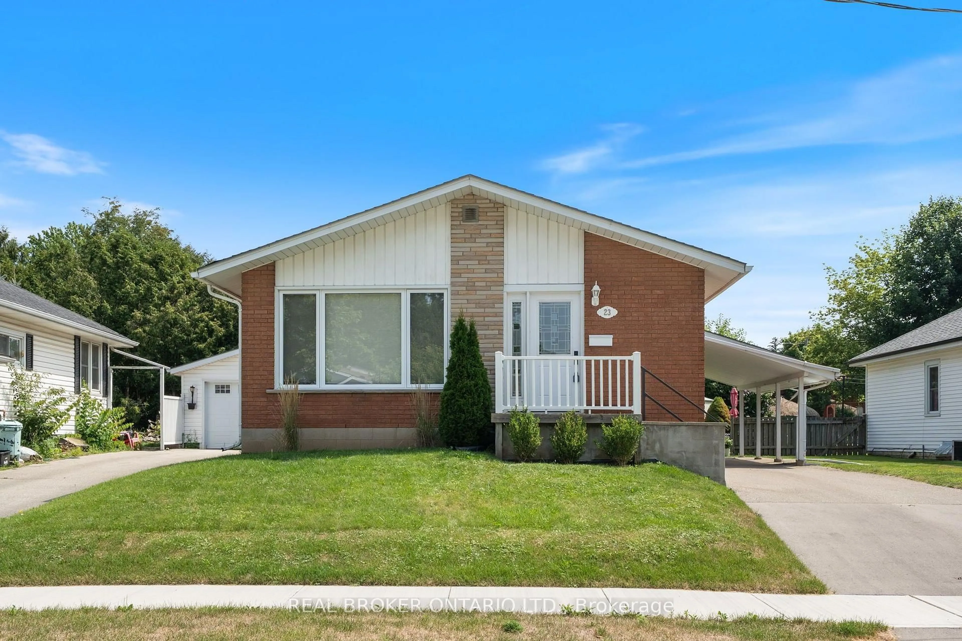 Home with brick exterior material, street for 23 Homewood Ave, Norfolk Ontario N3Y 2S9