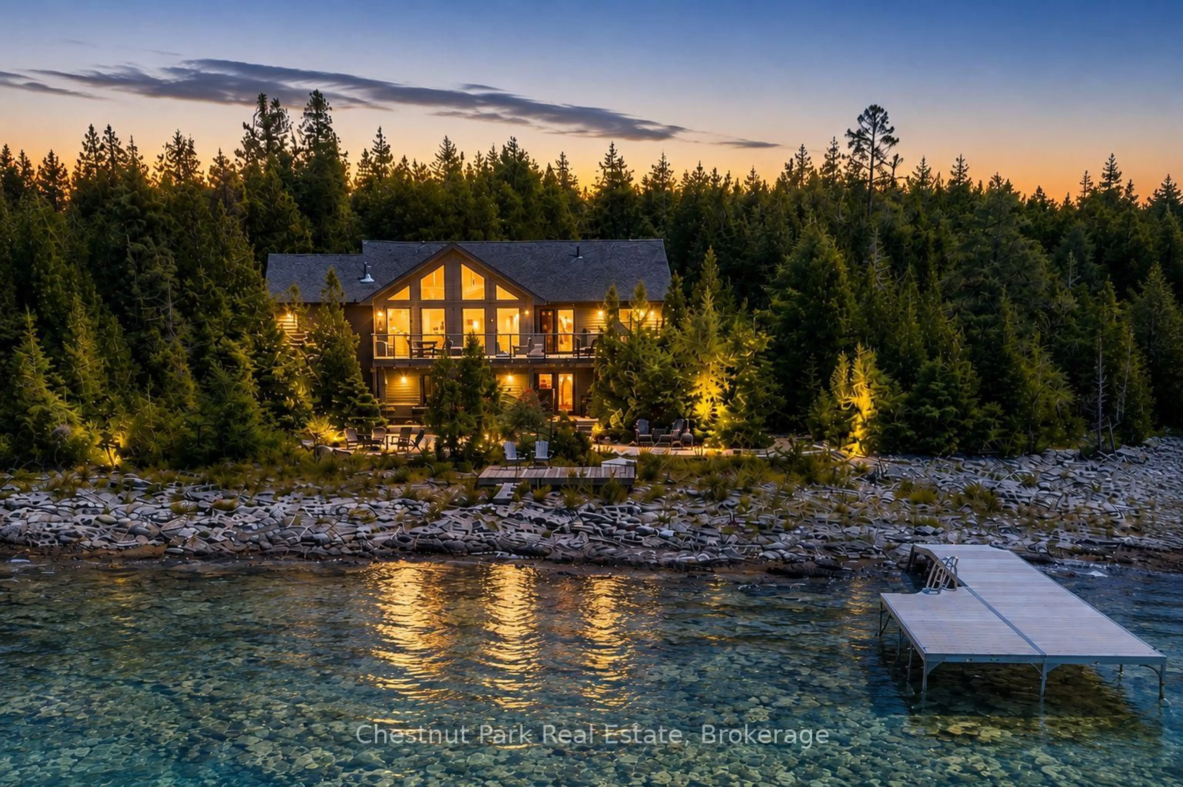 A pic from outside/outdoor area/front of a property/back of a property/a pic from drone, water/lake/river/ocean view for 145 Eagle Rd, Northern Bruce Peninsula Ontario N0H 2R0