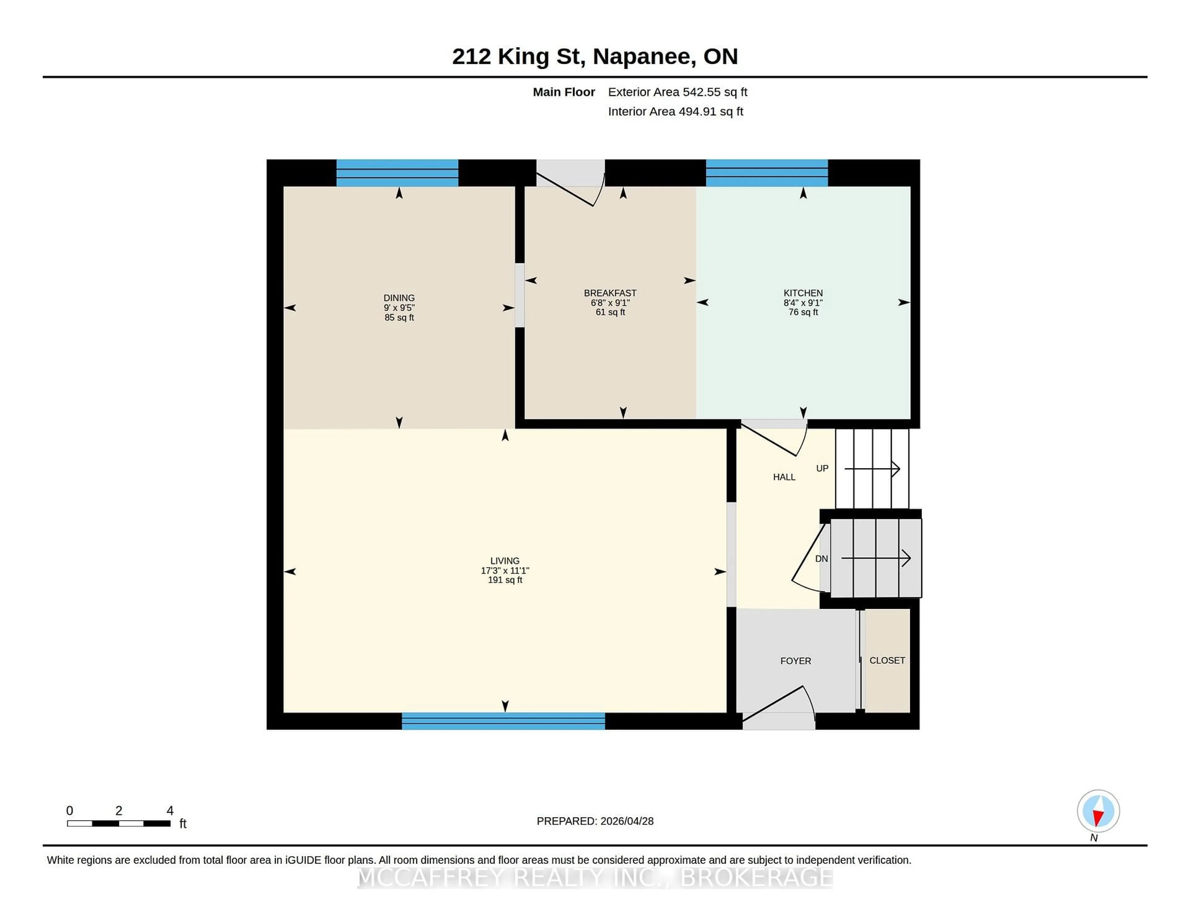 Floor plan for 212 King St, Greater Napanee Ontario K7R 1B7