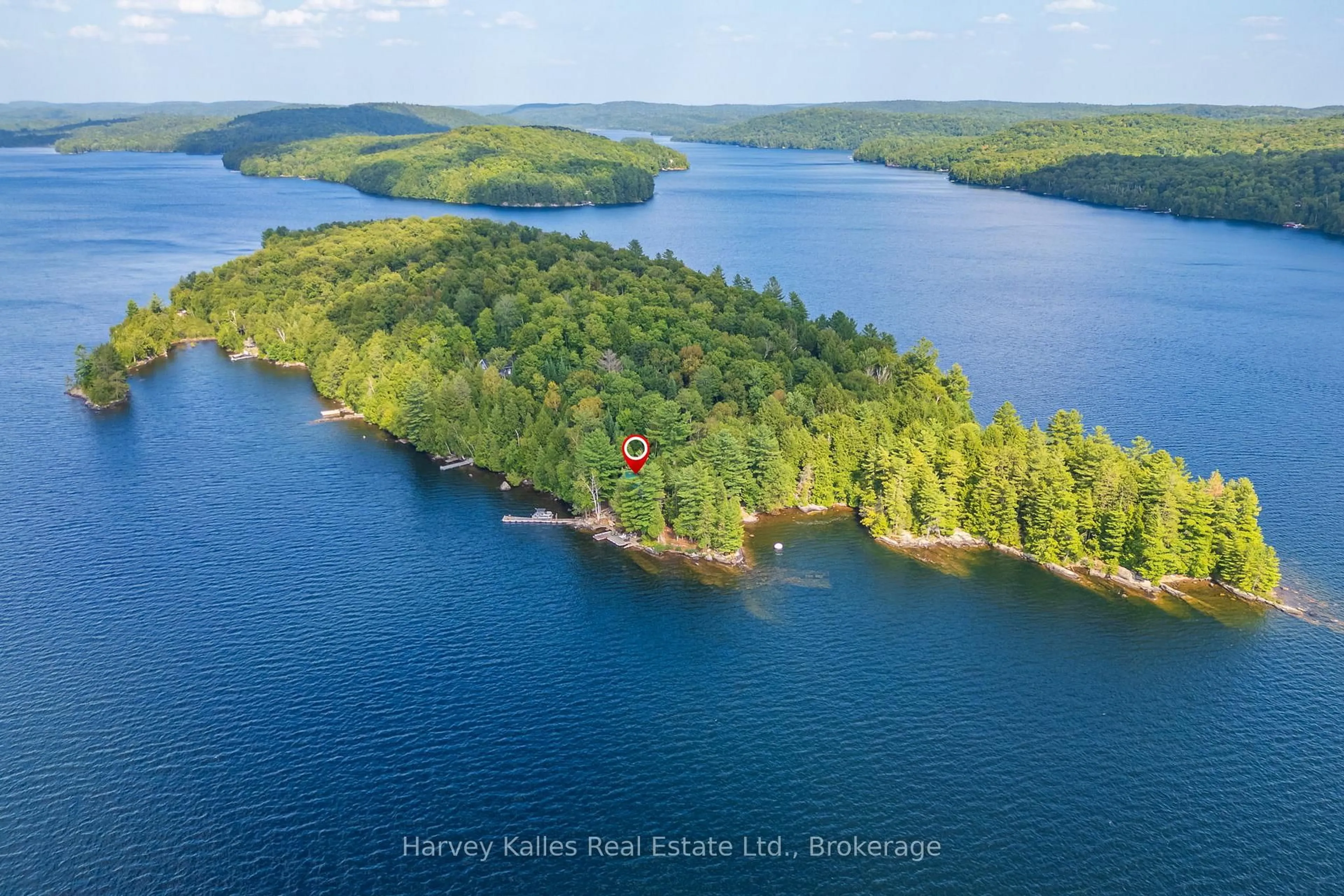 A pic from outside/outdoor area/front of a property/back of a property/a pic from drone, water/lake/river/ocean view for 19750 Kawagama Big Trout Island, Dysart et al Ontario P0A 1E0