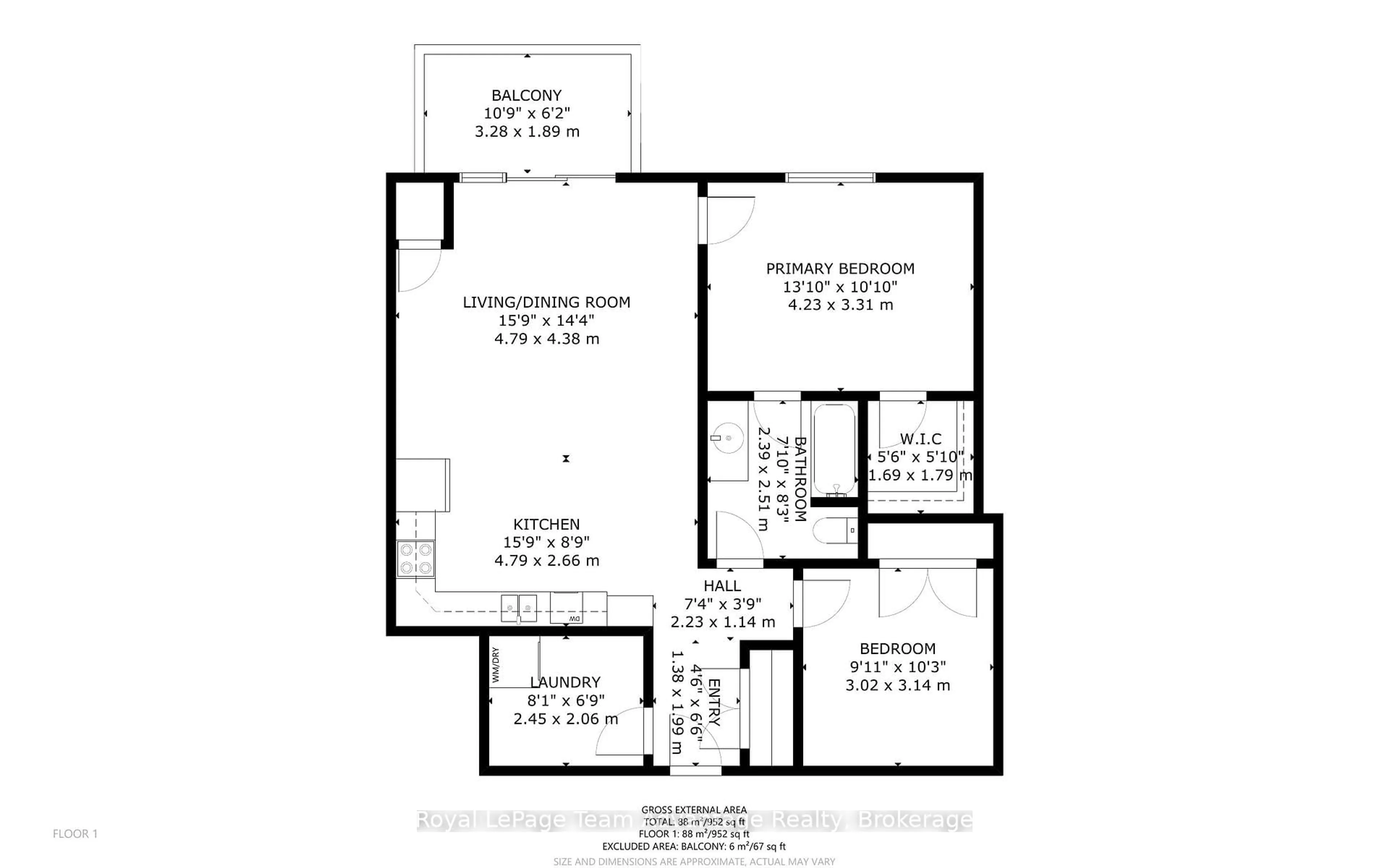 Floor plan for 102-20D Silver Birch Crt, Parry Sound Ontario P2A 0A7