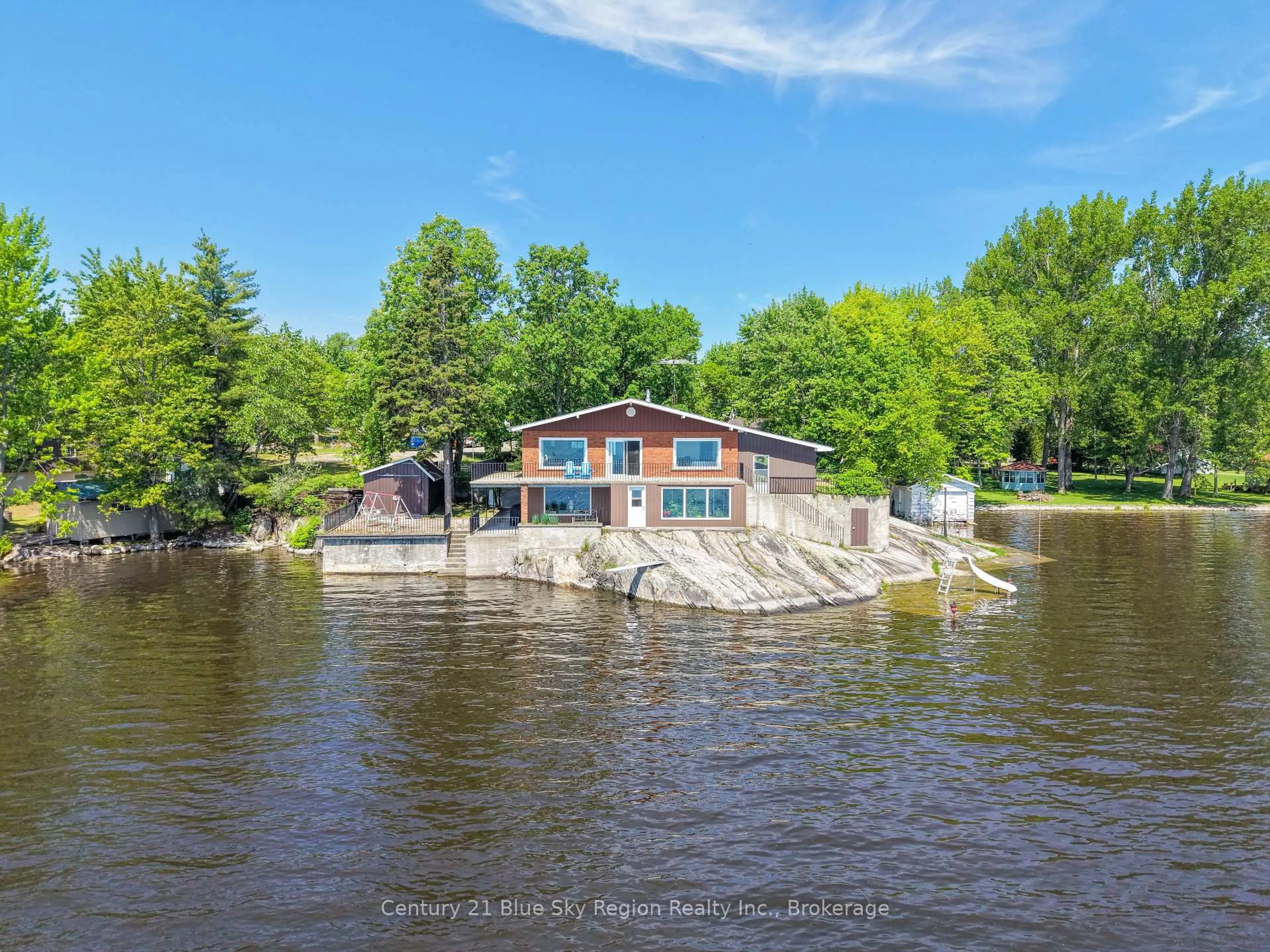 A pic from outside/outdoor area/front of a property/back of a property/a pic from drone, water/lake/river/ocean view for 8 Gerard Rd, West Nipissing Ontario P0H 1R0