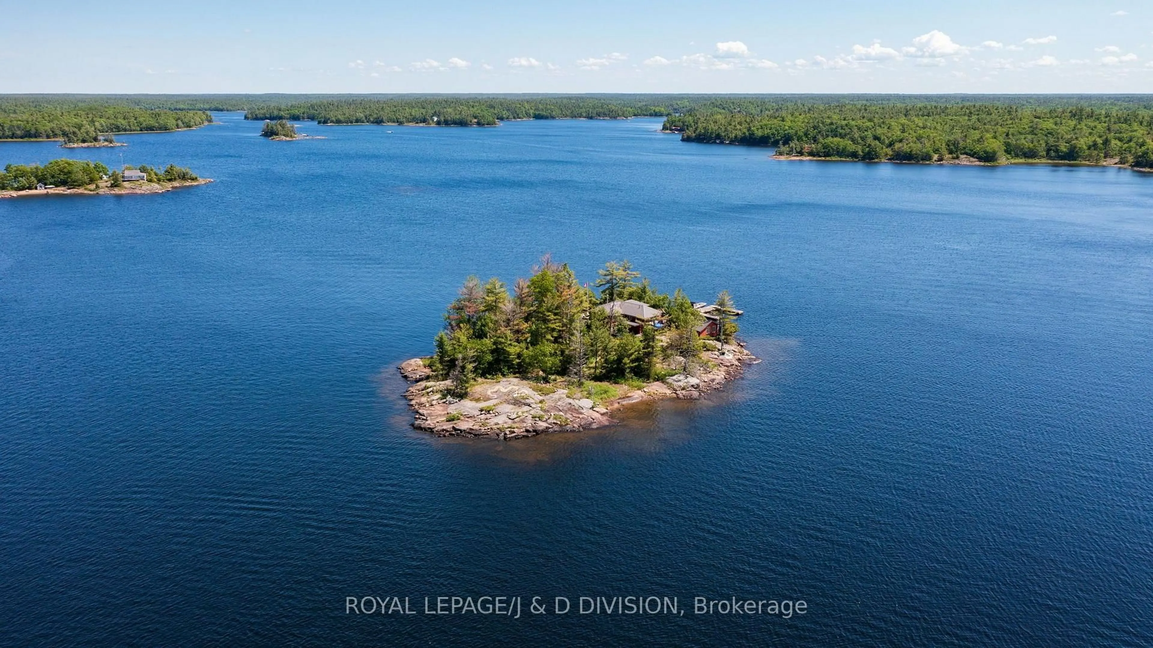 A pic from outside/outdoor area/front of a property/back of a property/a pic from drone, water/lake/river/ocean view for 1 B254 Emerald Island, The Archipelago Ontario P0C 1H0