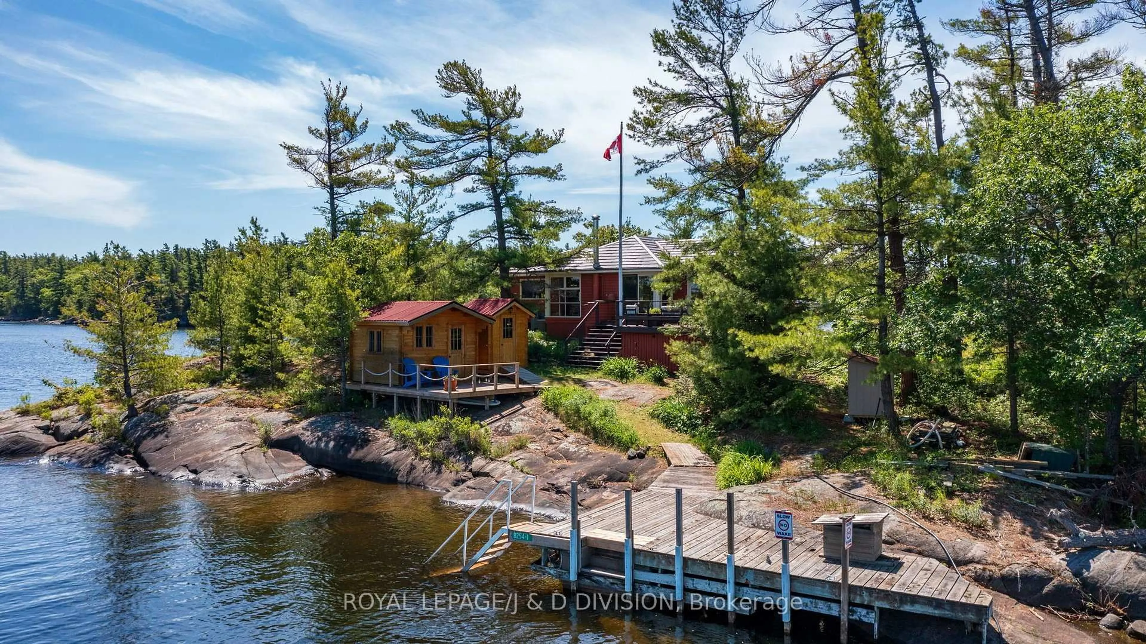 A pic from outside/outdoor area/front of a property/back of a property/a pic from drone, water/lake/river/ocean view for 1 B254 Emerald Island, The Archipelago Ontario P0C 1H0