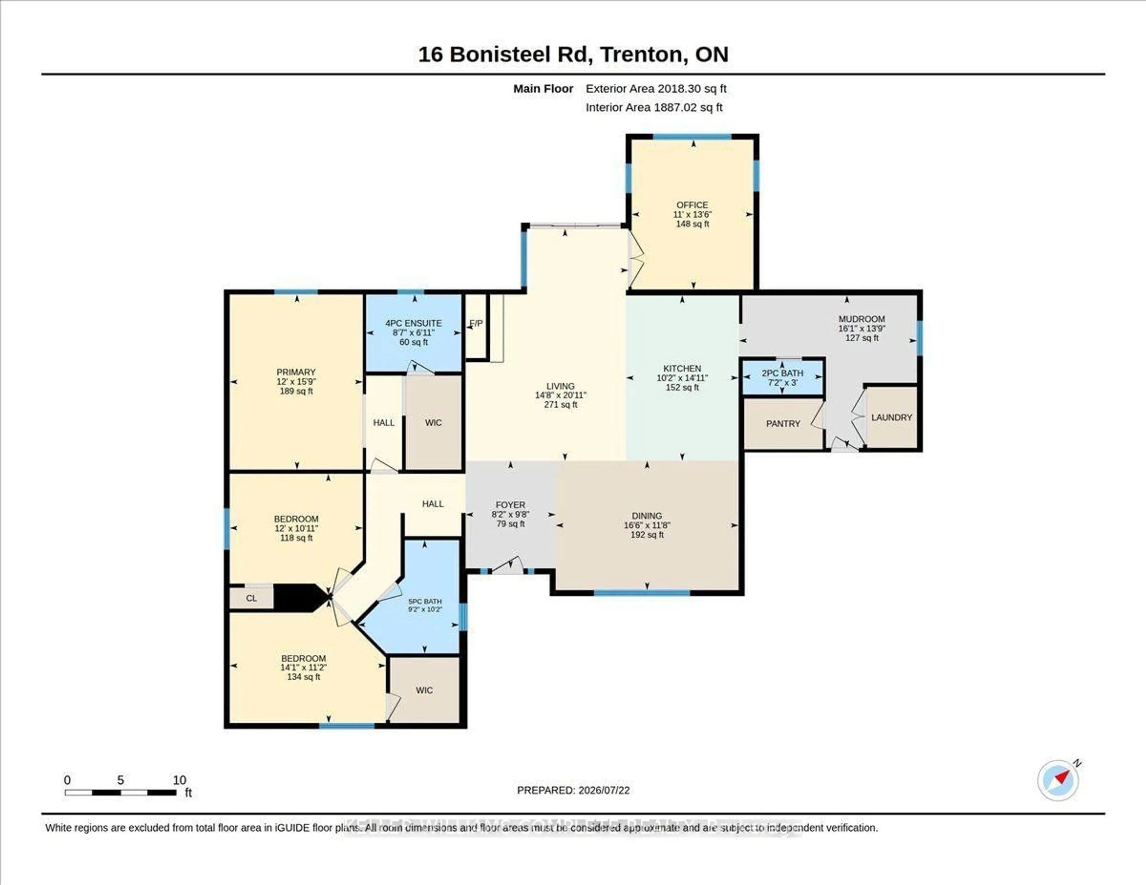 Floor plan for 16 BONISTEEL Rd, Trenton Ontario K8V 5P8