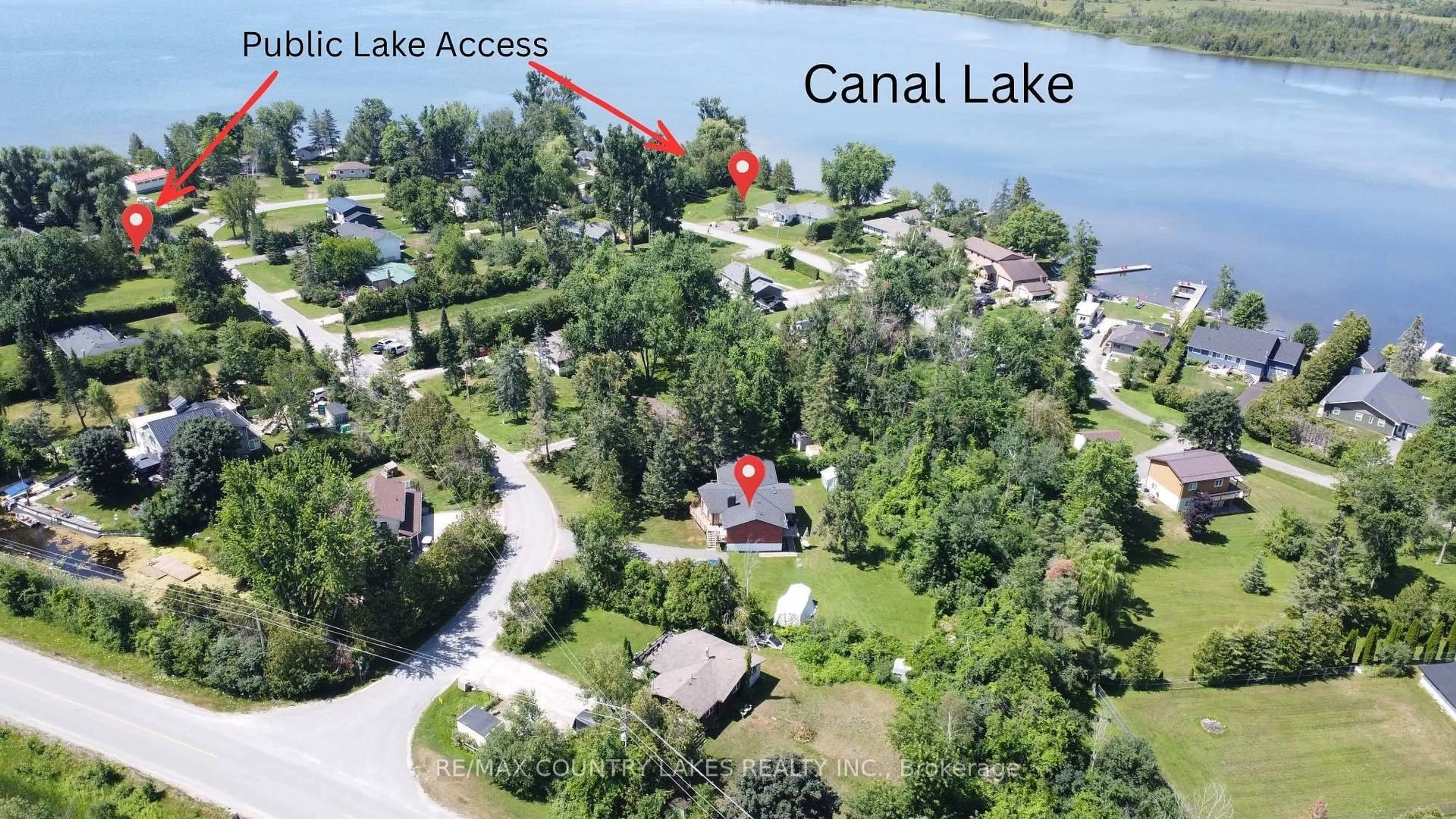 A pic from outside/outdoor area/front of a property/back of a property/a pic from drone, water/lake/river/ocean view for 4 MACPHERSON Cres, Kawartha Lakes Ontario K0M 2B0