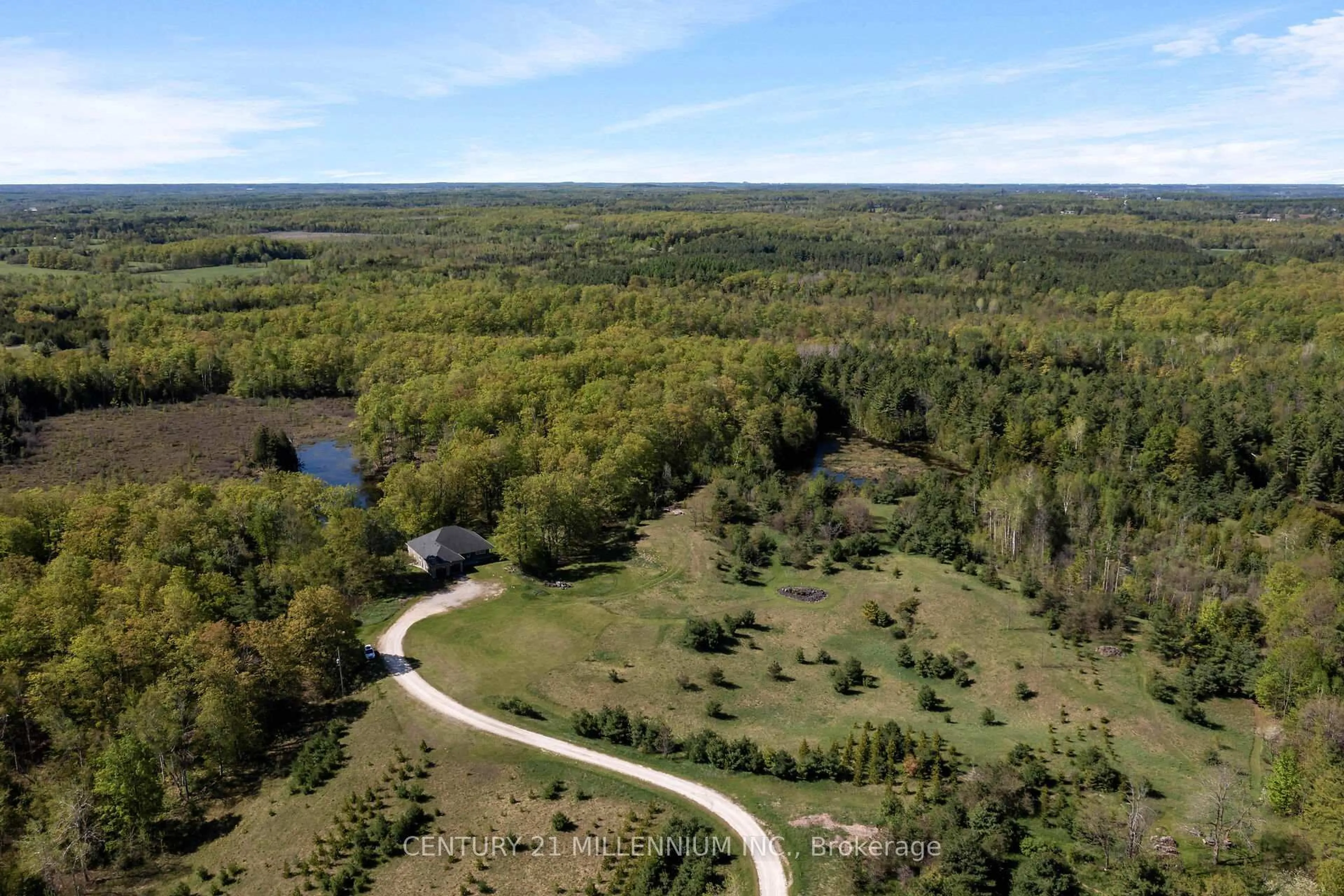 A pic from outside/outdoor area/front of a property/back of a property/a pic from drone, forest/trees view for 5204 Ninth Line, Erin Ontario N0B 1T0
