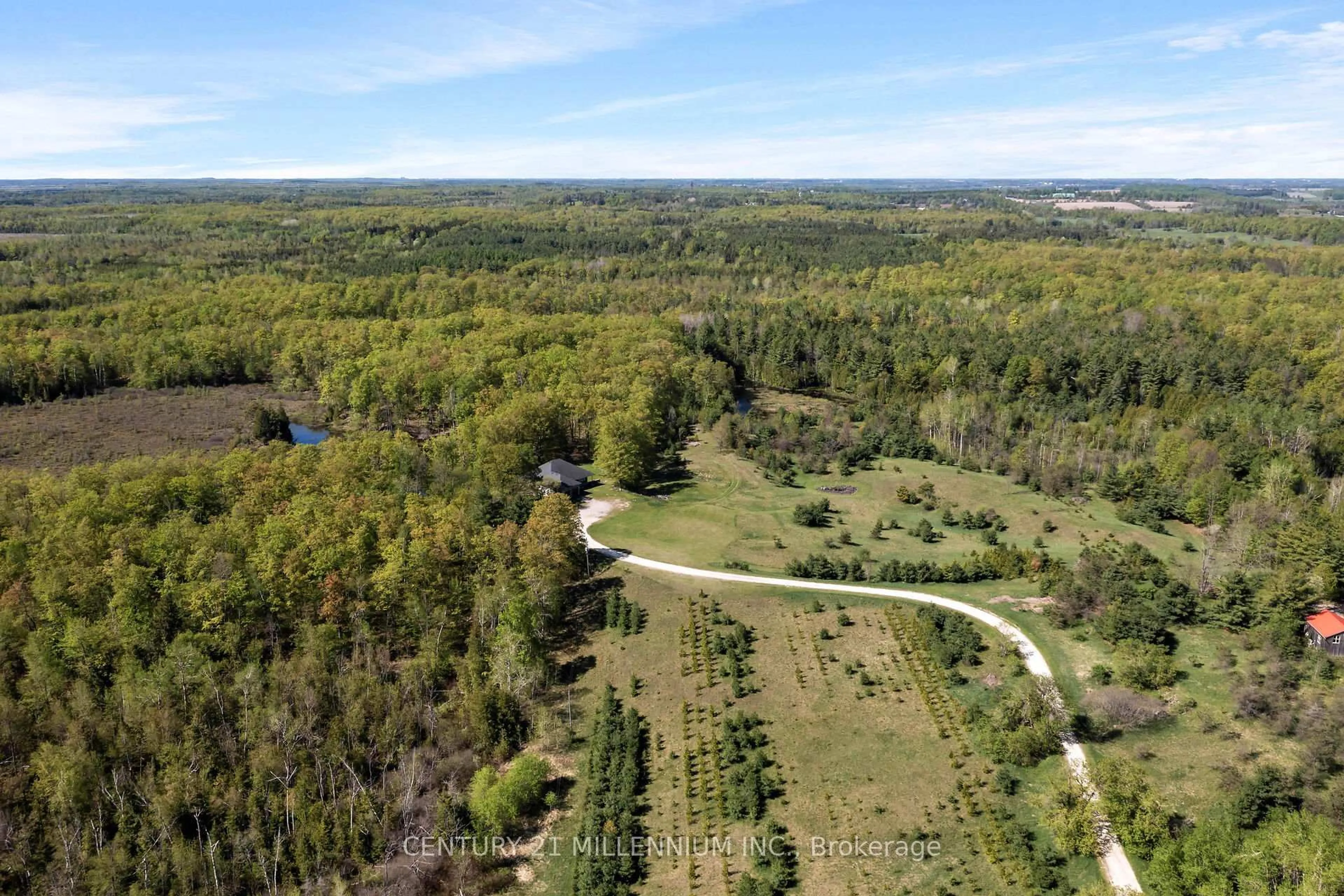 A pic from outside/outdoor area/front of a property/back of a property/a pic from drone, forest/trees view for 5204 Ninth Line, Erin Ontario N0B 1T0