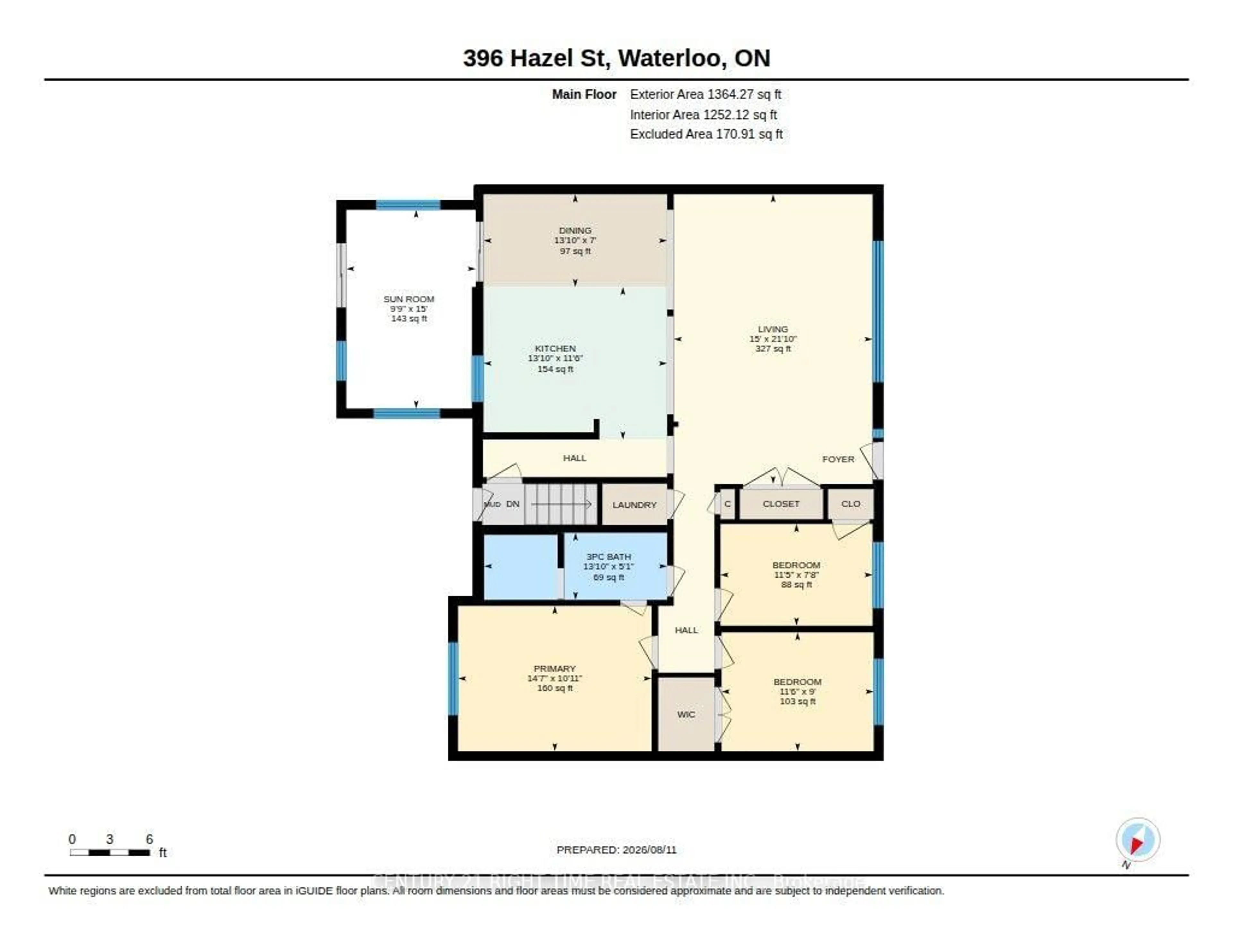 Floor plan for 396 Hazel St, Waterloo Ontario N2L 3P6