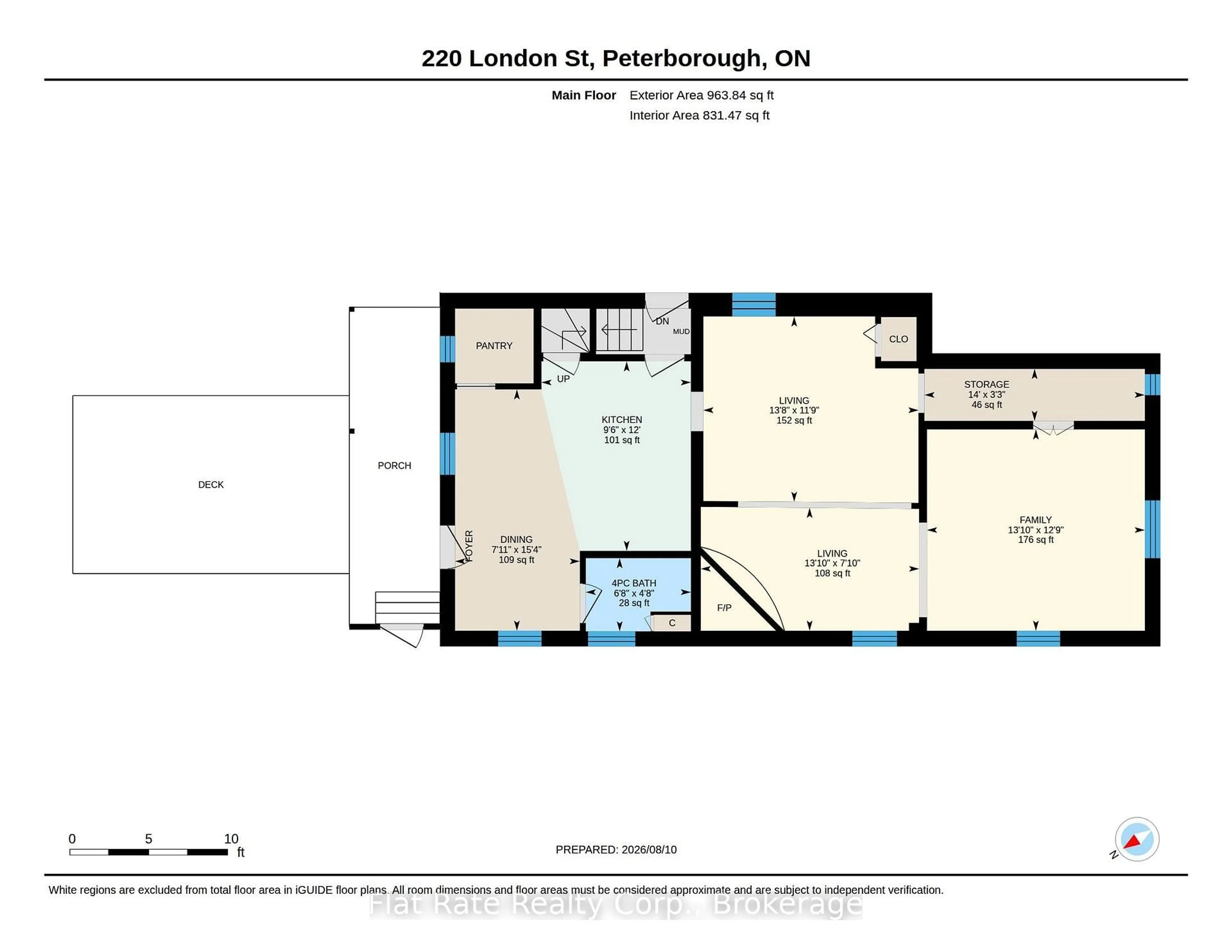 Floor plan for 220 LONDON St, Peterborough Ontario K9H 2Y9