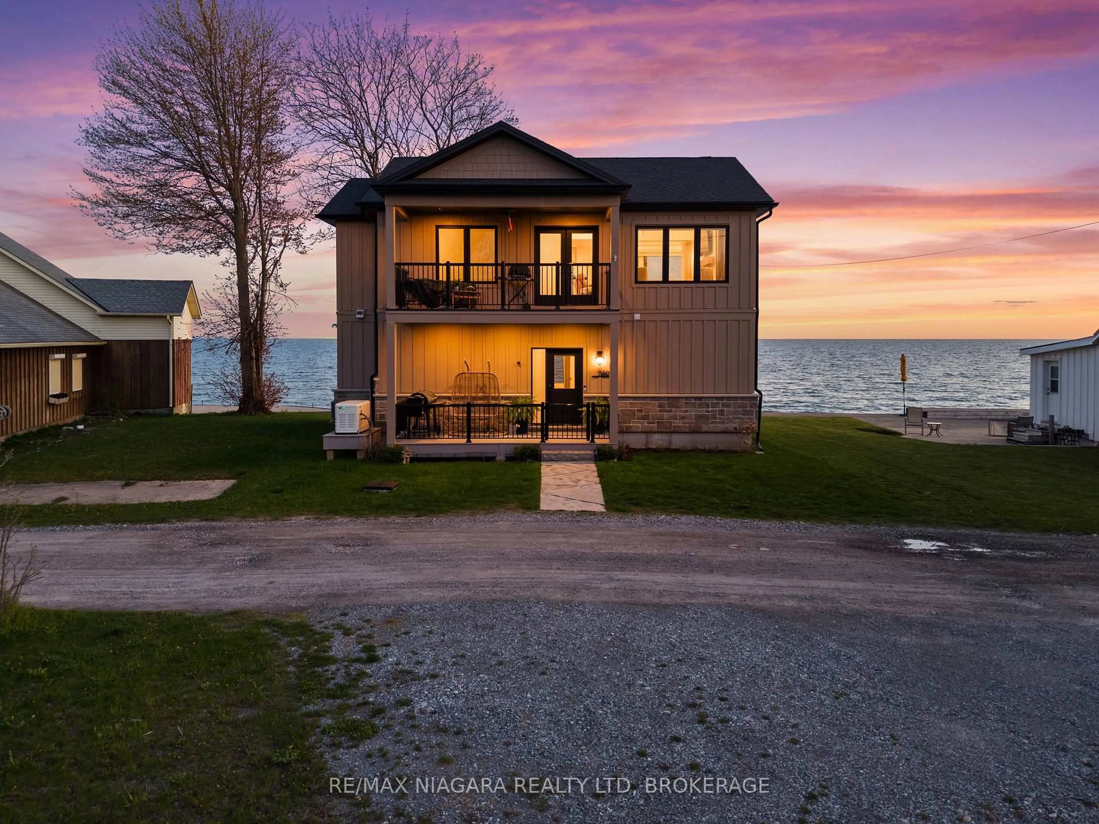 A pic from outside/outdoor area/front of a property/back of a property/a pic from drone, water/lake/river/ocean view for 11605 Beach Rd, Wainfleet Ontario L0S 1V0