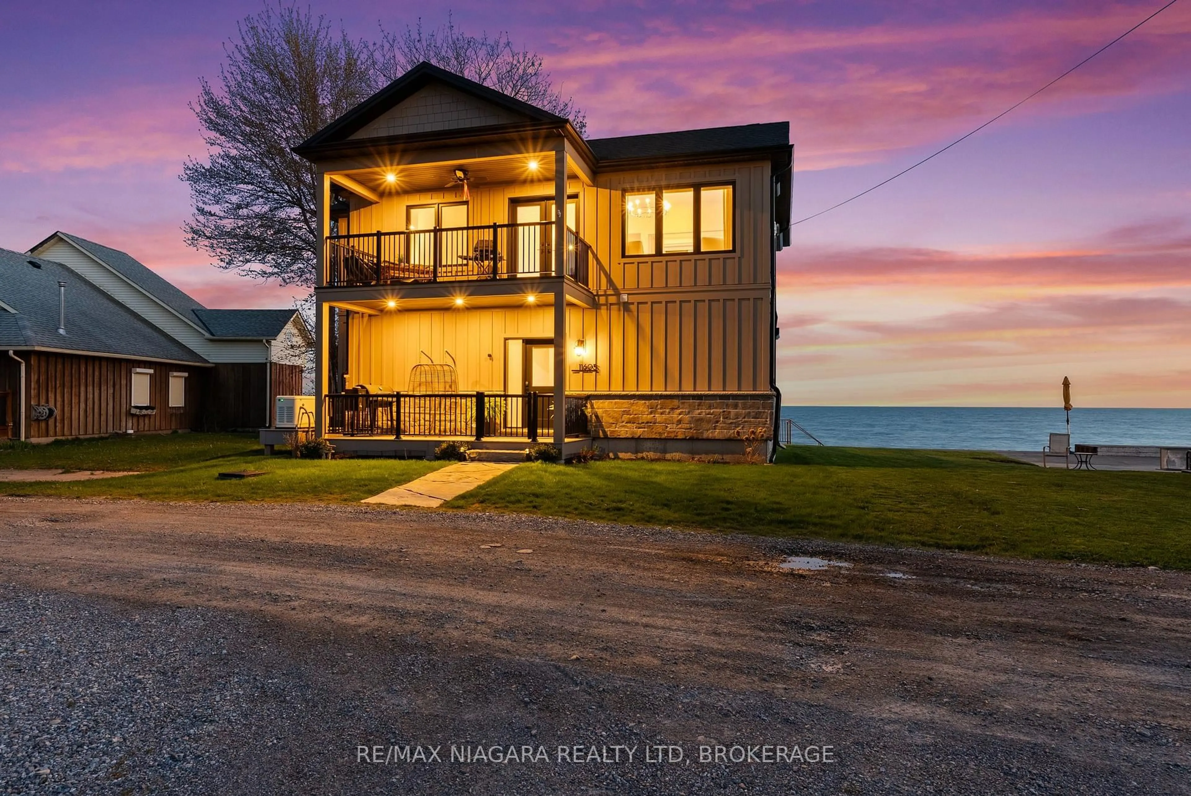 A pic from outside/outdoor area/front of a property/back of a property/a pic from drone, water/lake/river/ocean view for 11605 Beach Rd, Wainfleet Ontario L0S 1V0