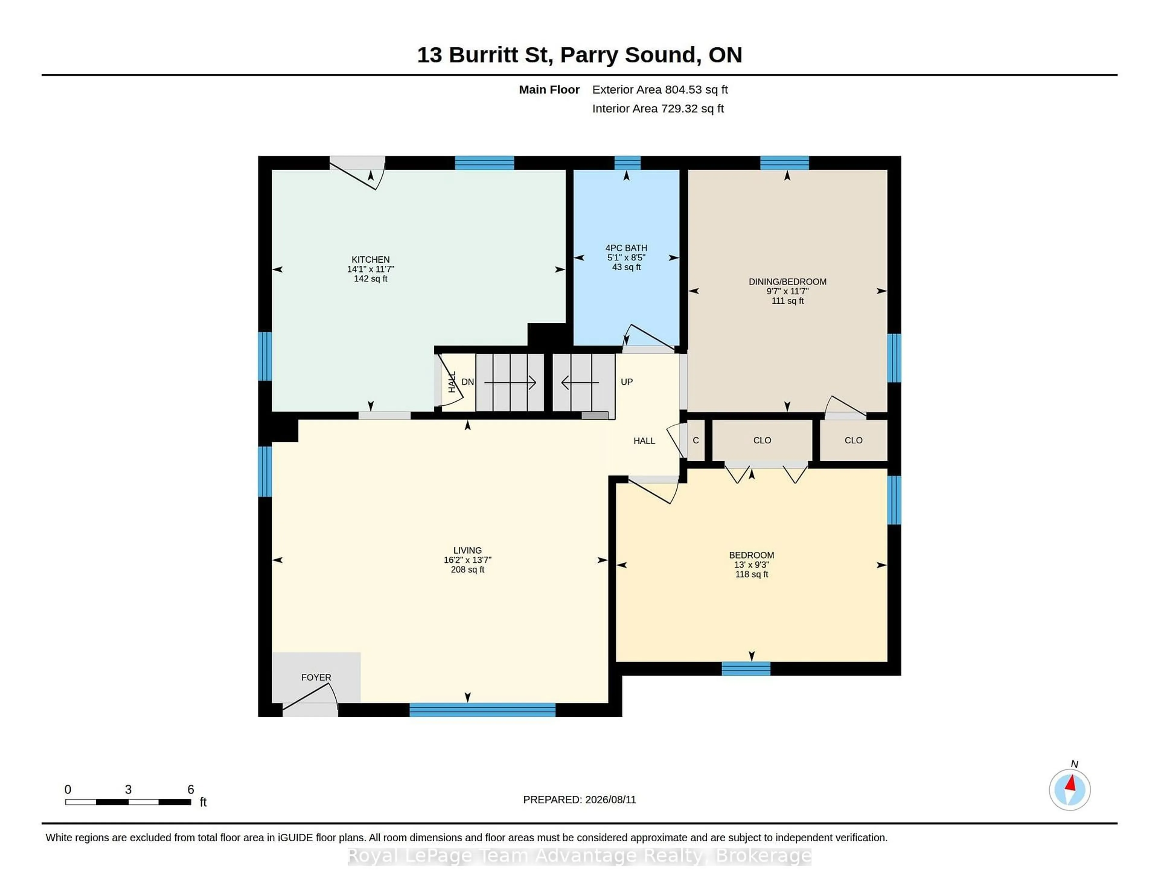 Floor plan for 13 Burritt St, Parry Sound Ontario P2A 1N5