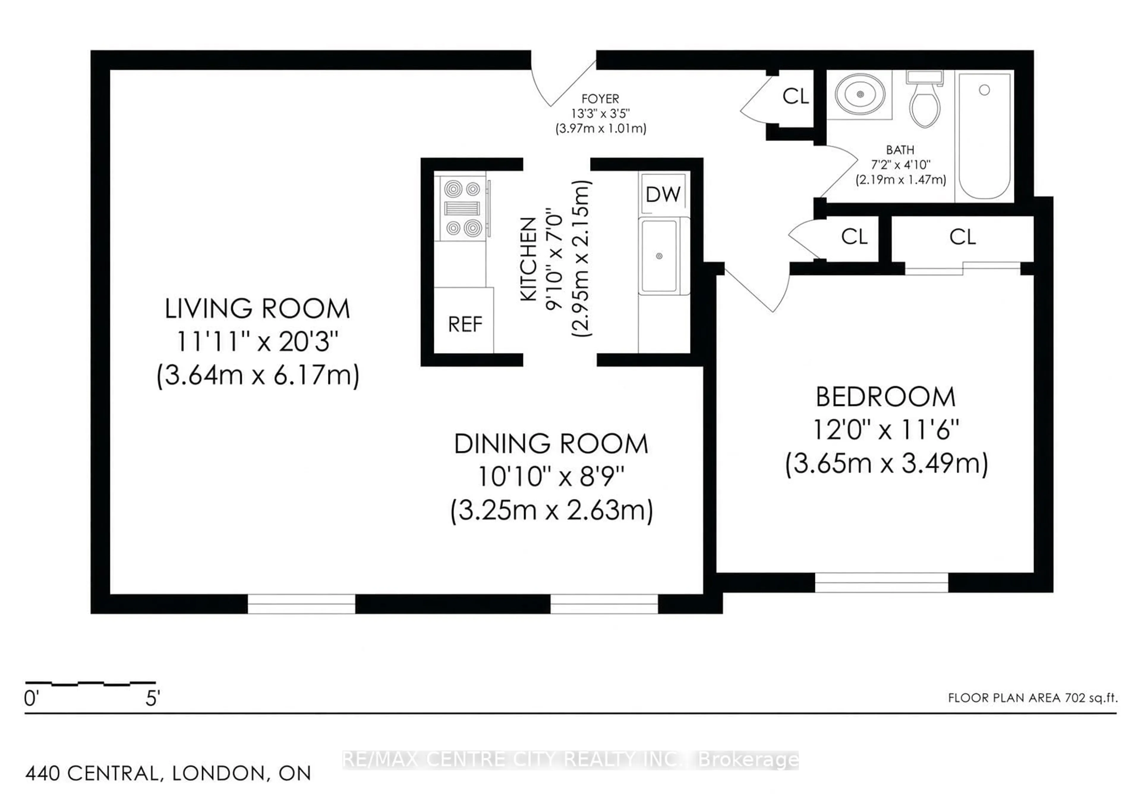 Floor plan for 440 Central Ave #405, London East Ontario N6B 2E5