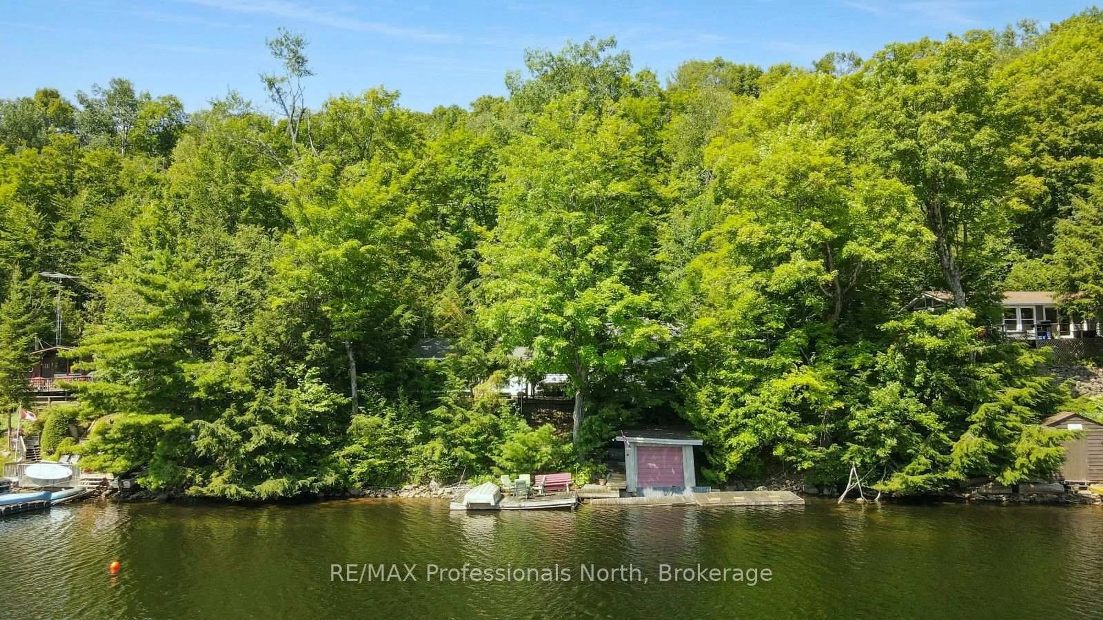 A pic from outside/outdoor area/front of a property/back of a property/a pic from drone, water/lake/river/ocean view for 1326 Bob Lake Rd, Minden Hills Ontario K0M 2K0