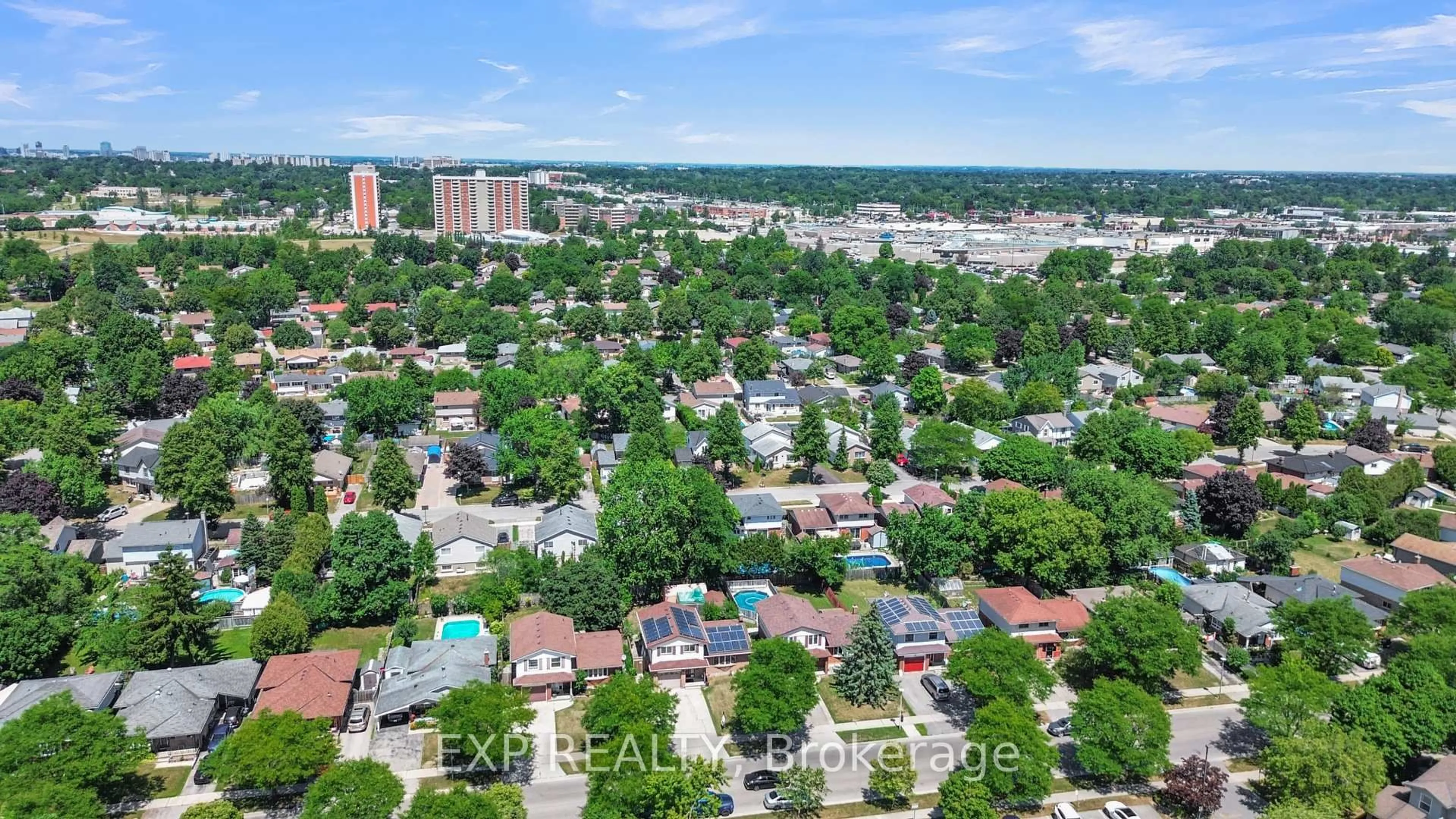 A pic from outside/outdoor area/front of a property/back of a property/a pic from drone, city buildings view from balcony for 1251 Jalna Blvd, London South Ontario N6E 2A8