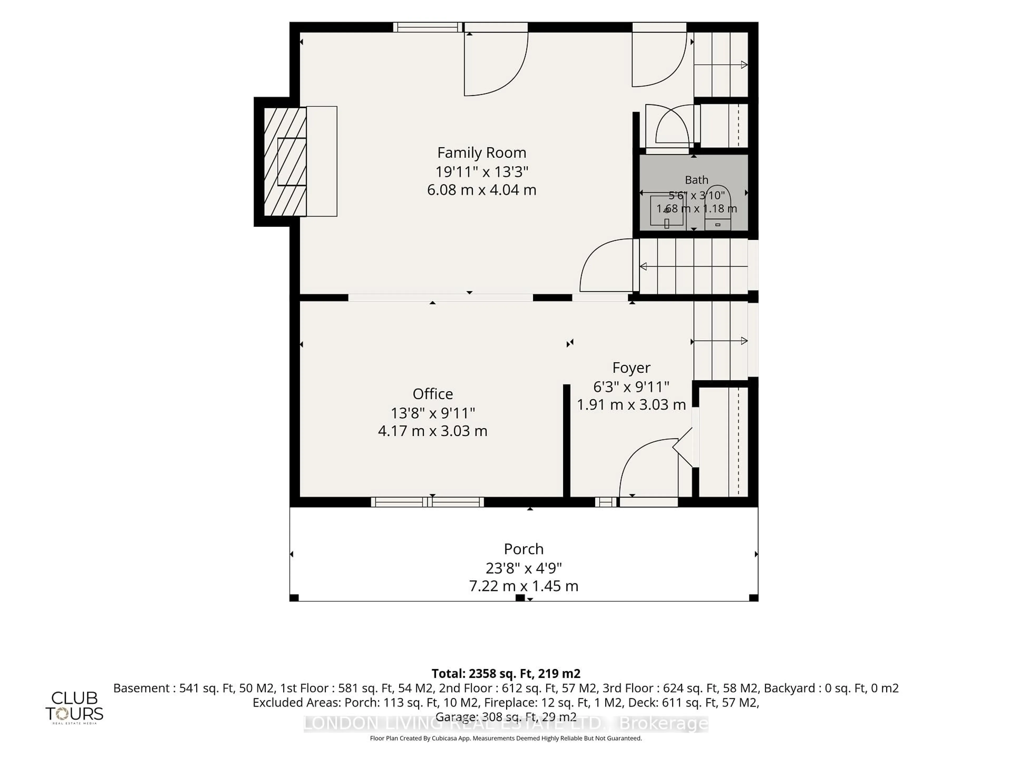Floor plan for 91 St Clair Crt, London South Ontario N6J 3W1