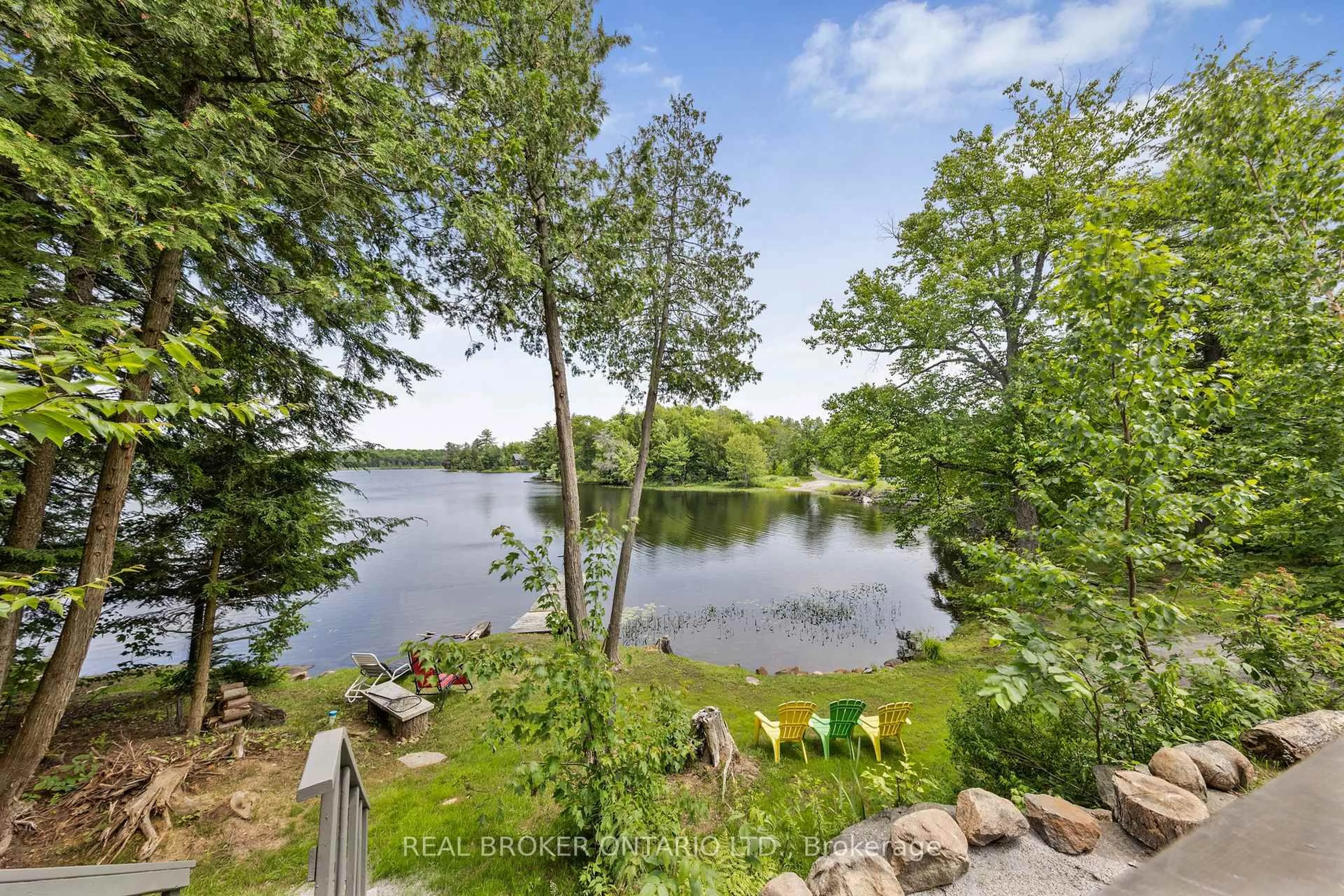 A pic from outside/outdoor area/front of a property/back of a property/a pic from drone, water/lake/river/ocean view for 1 McKowen Rd, McKellar Ontario P0G 1C0