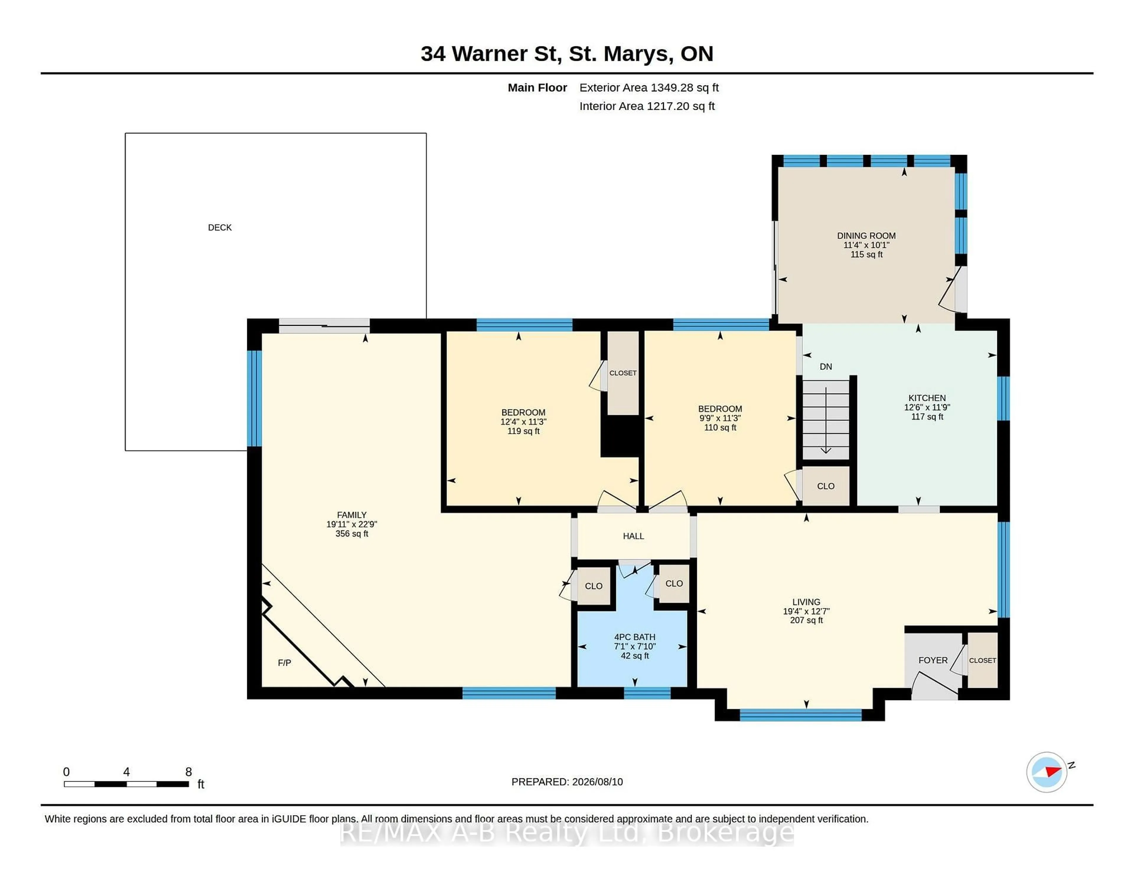 Floor plan for 34 Warner St, St. Marys Ontario N4X 0C3