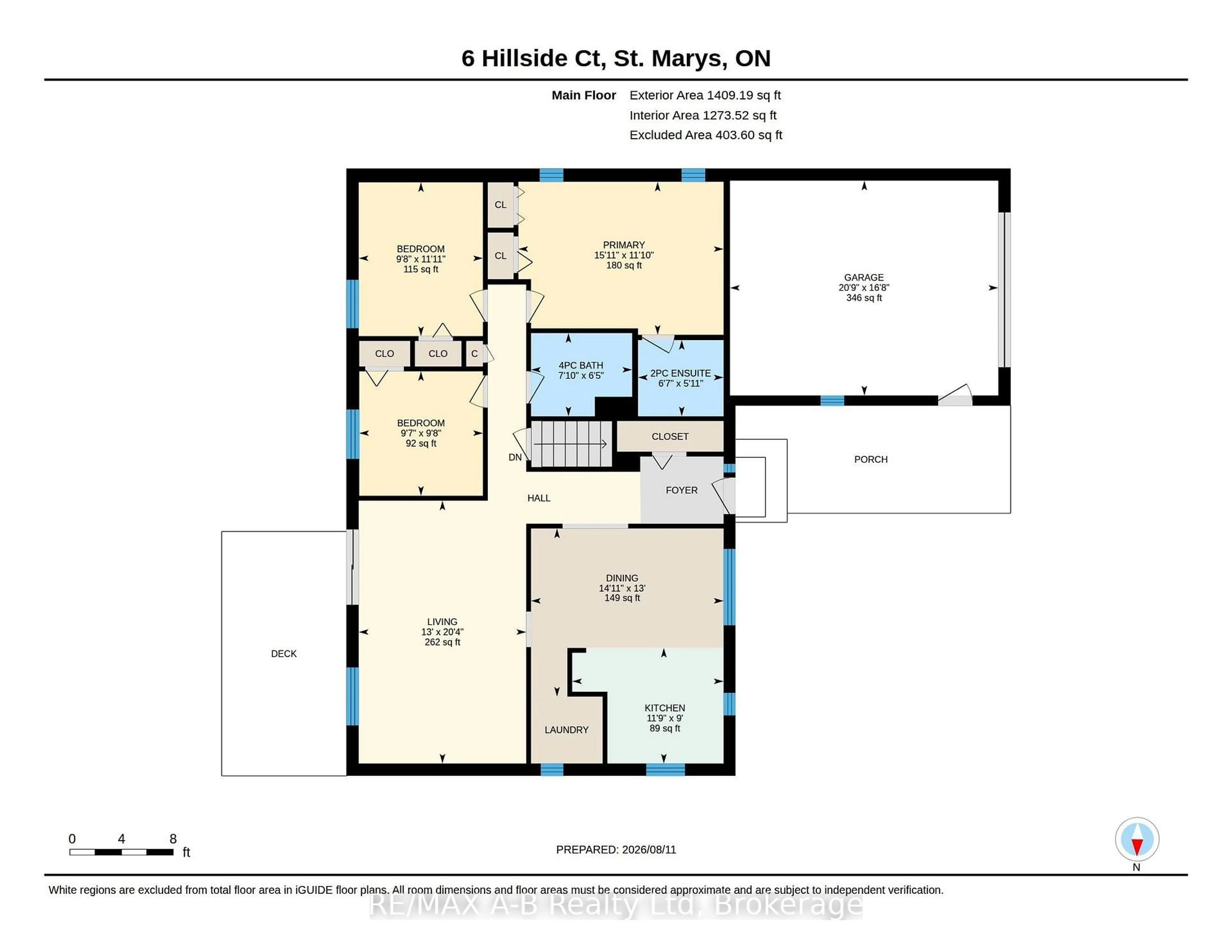 Floor plan for 6 Hillside Crt, St. Marys Ontario N4X 1C3