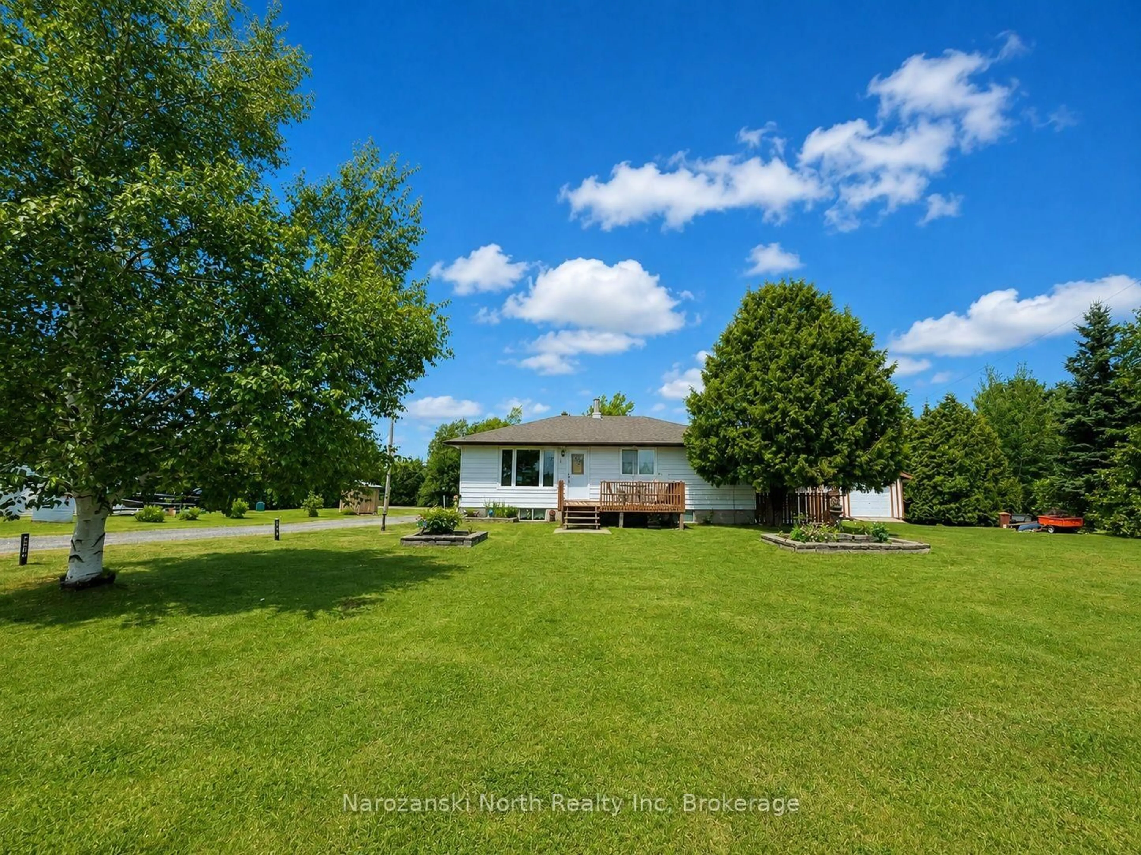 A pic from outside/outdoor area/front of a property/back of a property/a pic from drone, water/lake/river/ocean view for 1443 Hwy 64 Highway, French River Ontario P0M 1A0