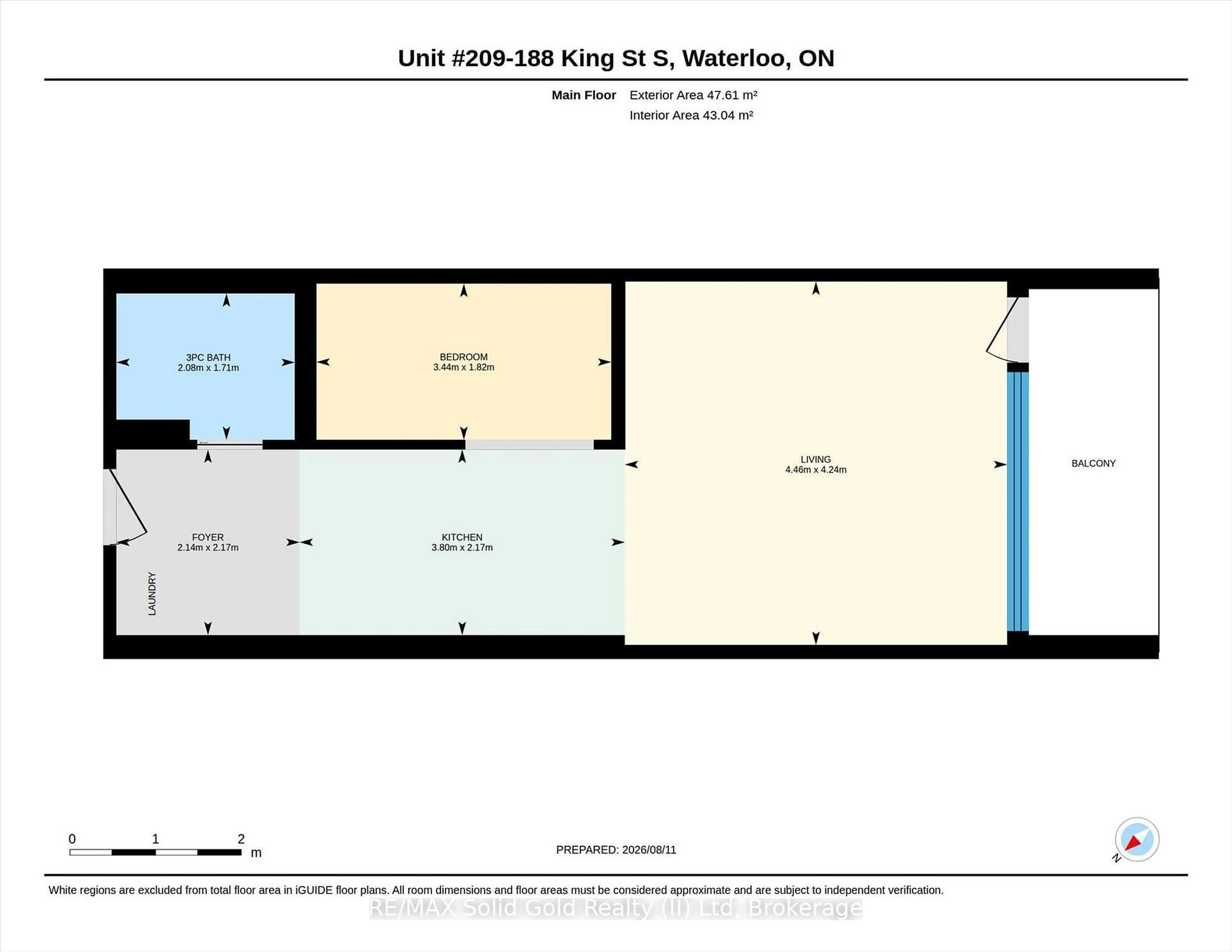 Floor plan for 188 King St #209, Waterloo Ontario N2J 0C6