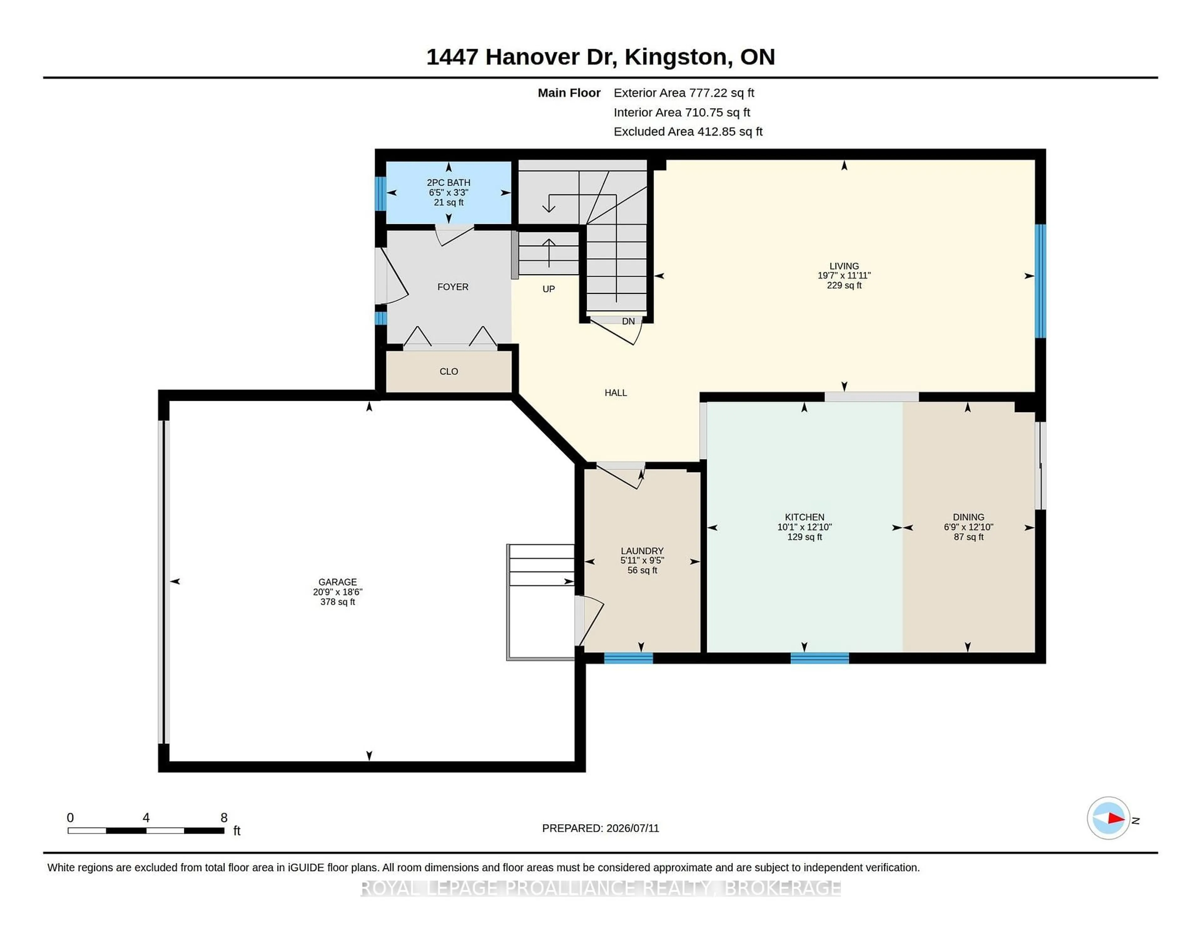 Floor plan for 1447 Hanover Dr, Kingston Ontario K7P 0B5