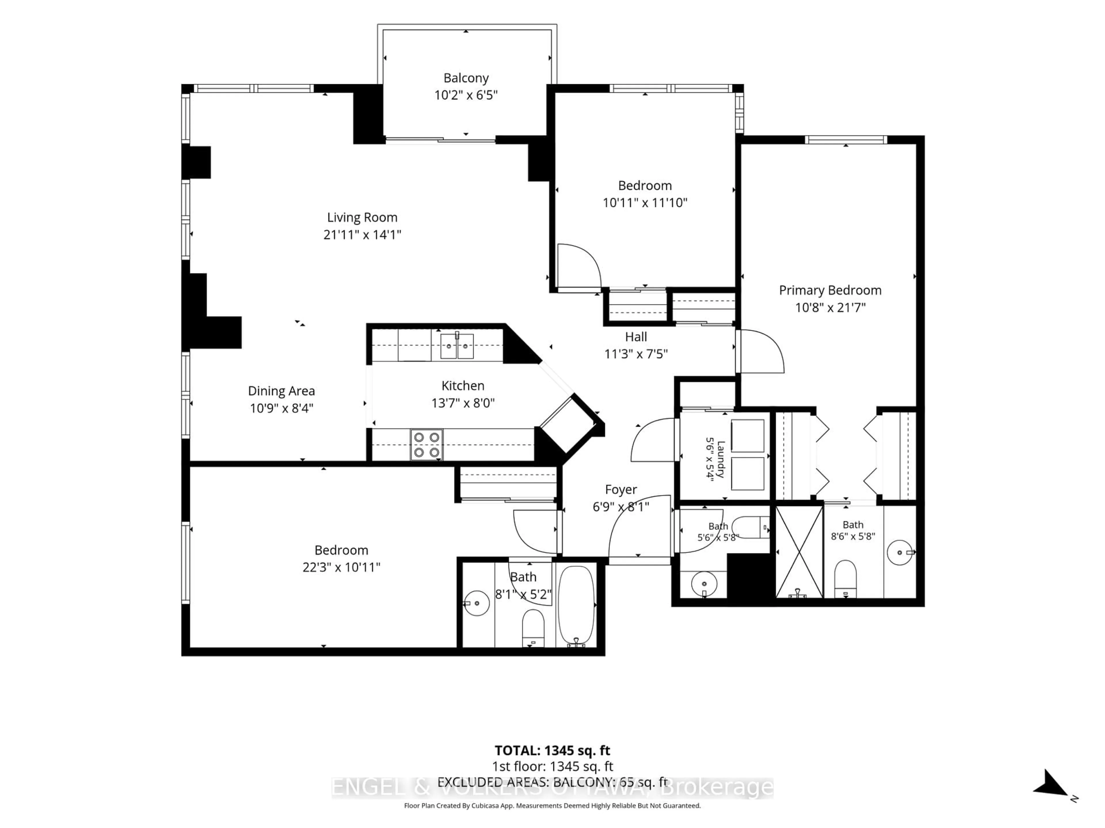 Floor plan for 545 St Laurent Blvd #205, Ottawa Ontario K1K 4H9