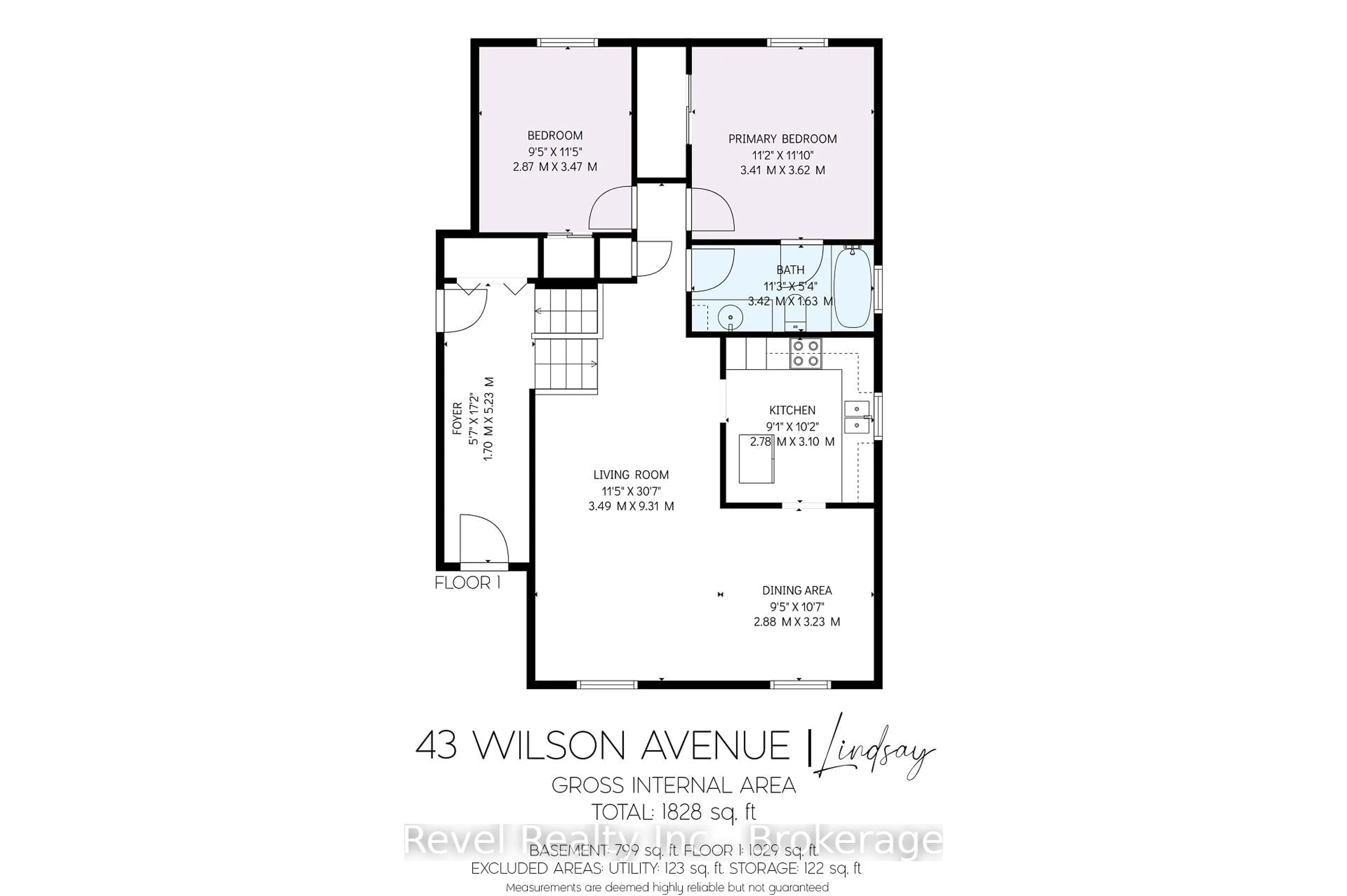 Floor plan for 43 Wilson Ave, Kawartha Lakes Ontario K9V 5S3
