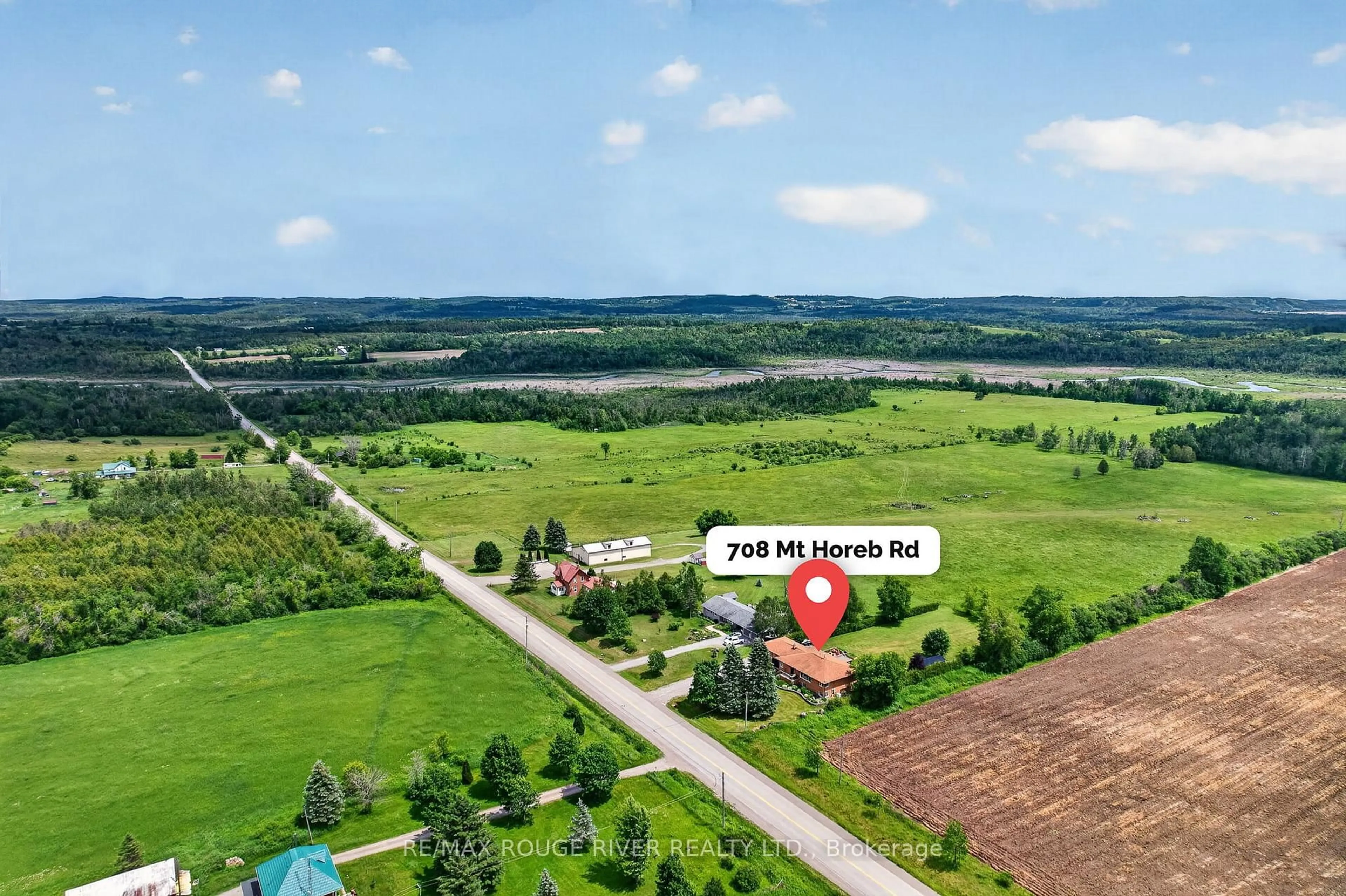 A pic from outside/outdoor area/front of a property/back of a property/a pic from drone, unknown for 708 Mount Horeb Rd, Kawartha Lakes Ontario K0L 2X0
