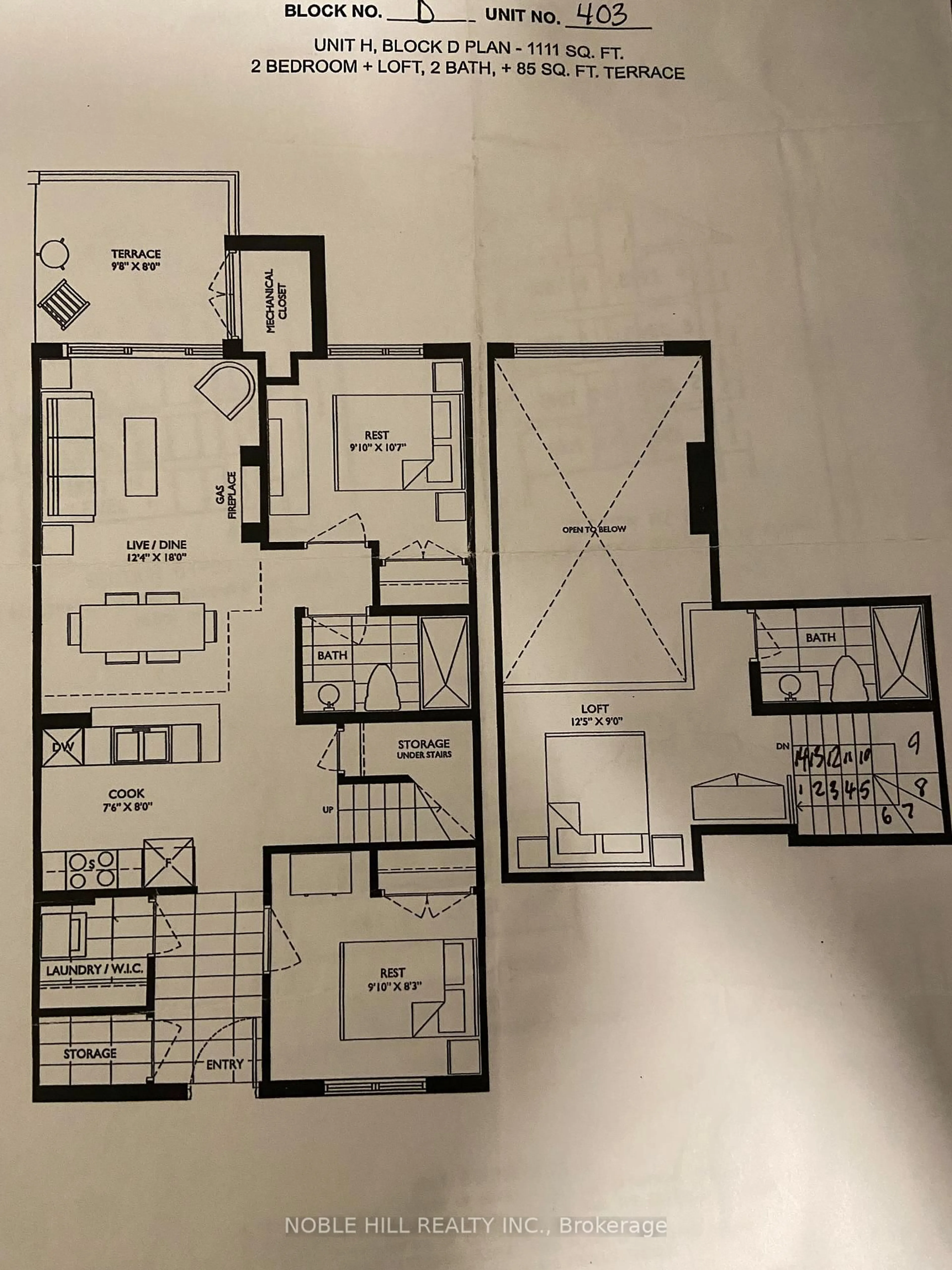 Floor plan for 16 Beckwith Lane #403, Blue Mountains Ontario L9Y 3B6