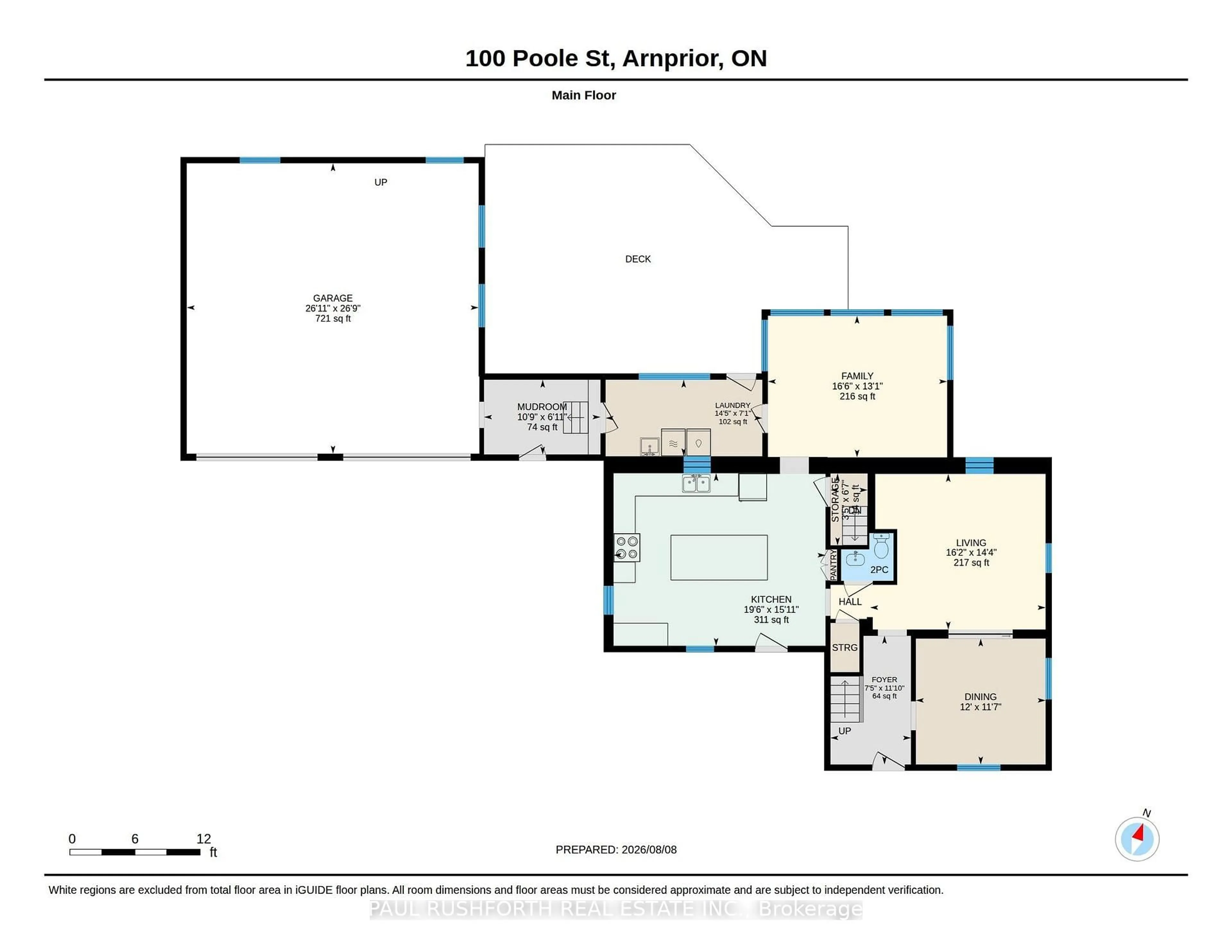 Floor plan for 100 Poole St, Arnprior Ontario K7S 1J2